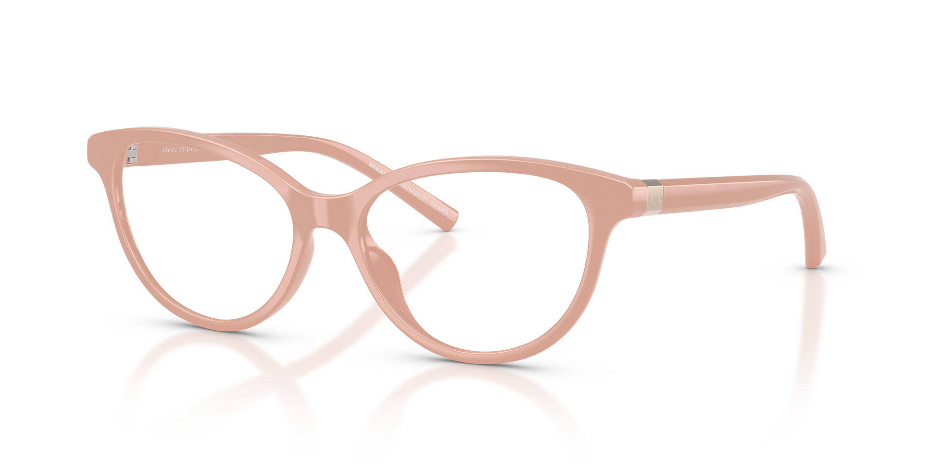 AX3138U Nude Beige KunststoffEyeglass Frames von B24, Dreiviertelansicht