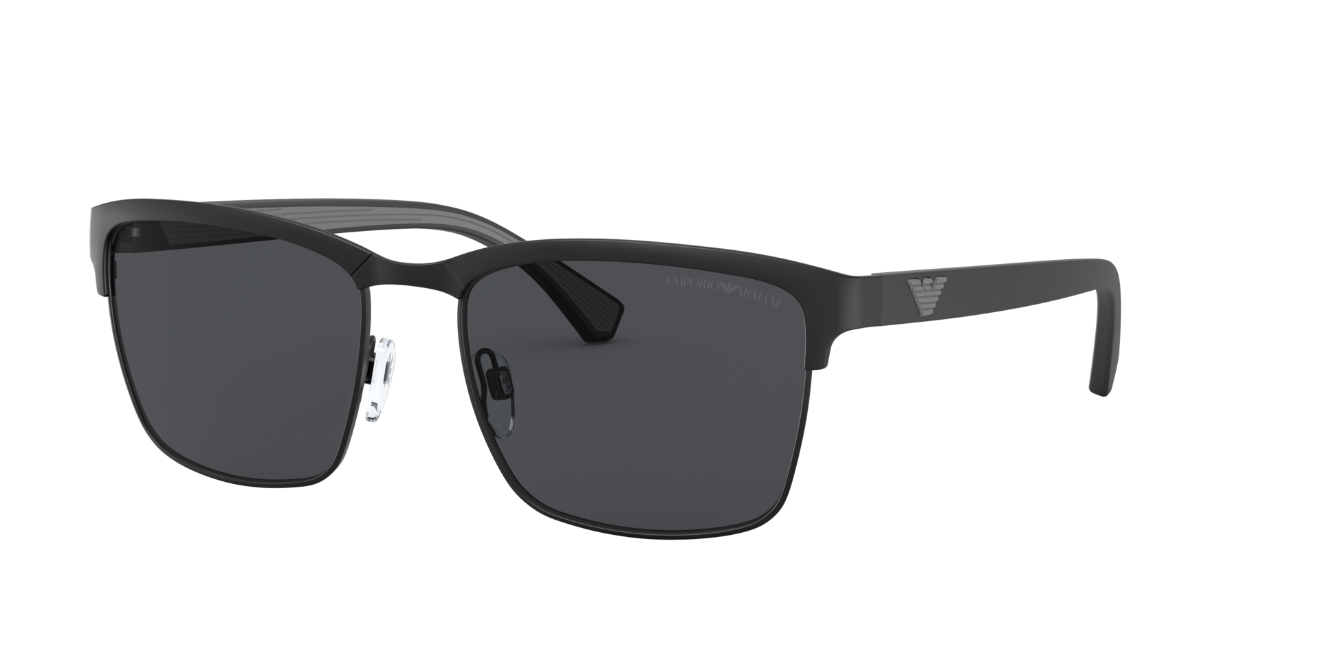 EA2087 Matzwart MetaalSunglass Frames van B24, Hoekweergave