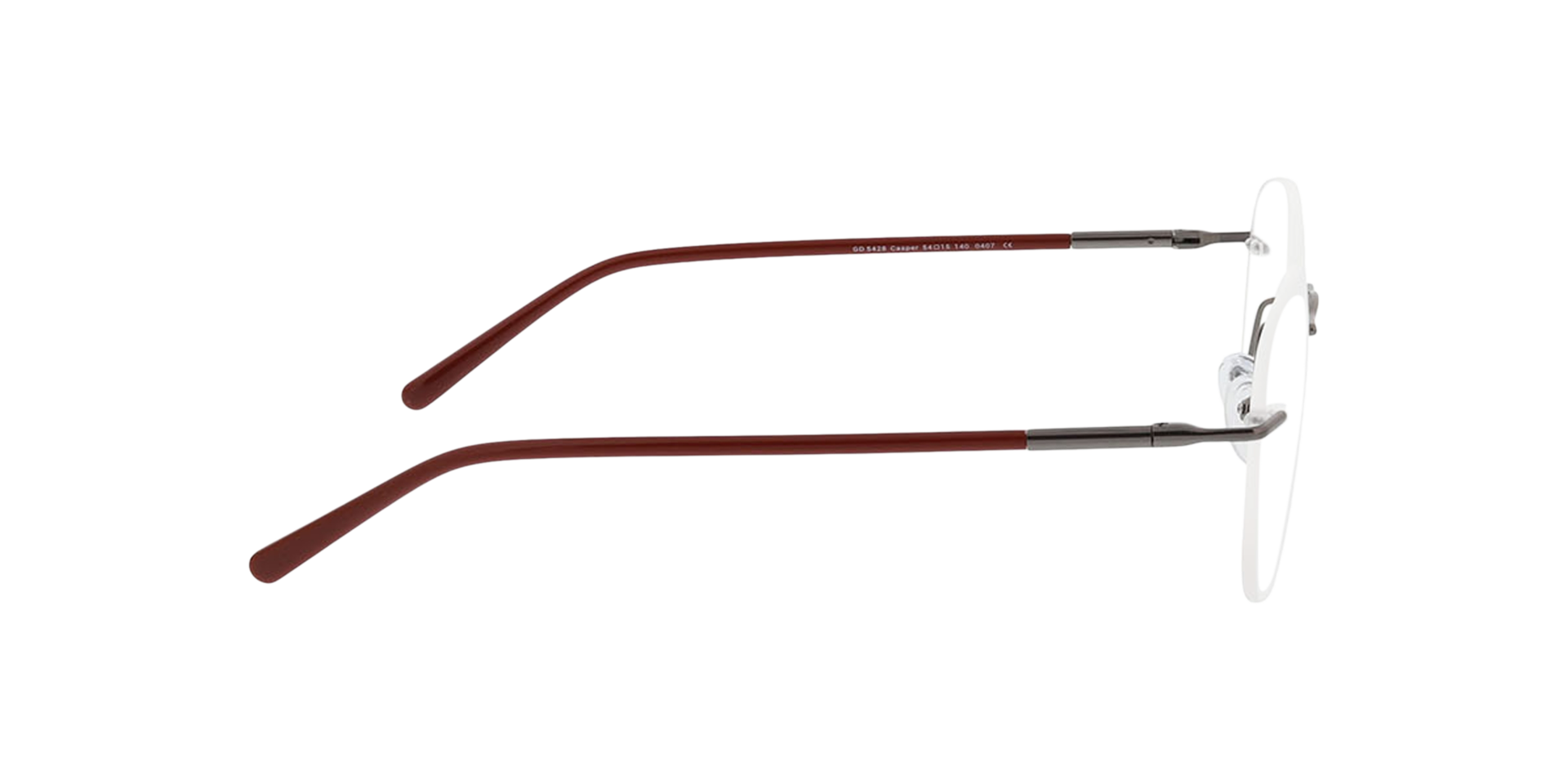 Casper Gunmetal  &  Red MetallEyeglass Frames von B24, Seitenansicht