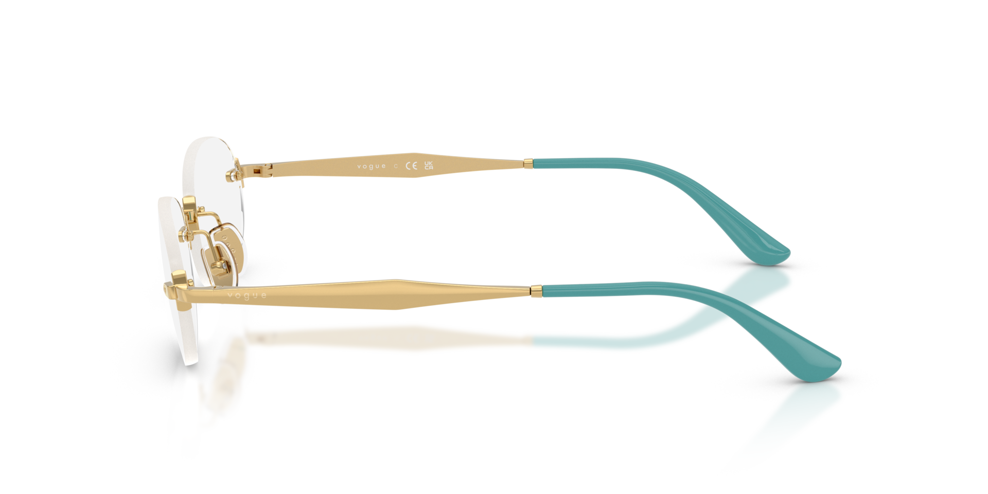 VO4343 Goud MetaalEyeglass Frames van B24, Zijaanzicht