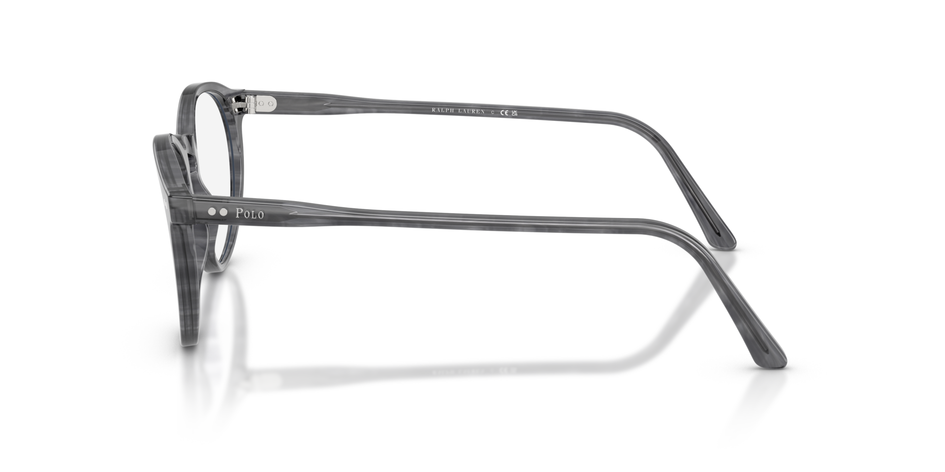 PH2083 Shiny Striped Grey AcetatEyeglass Frames von B24, Seitenansicht