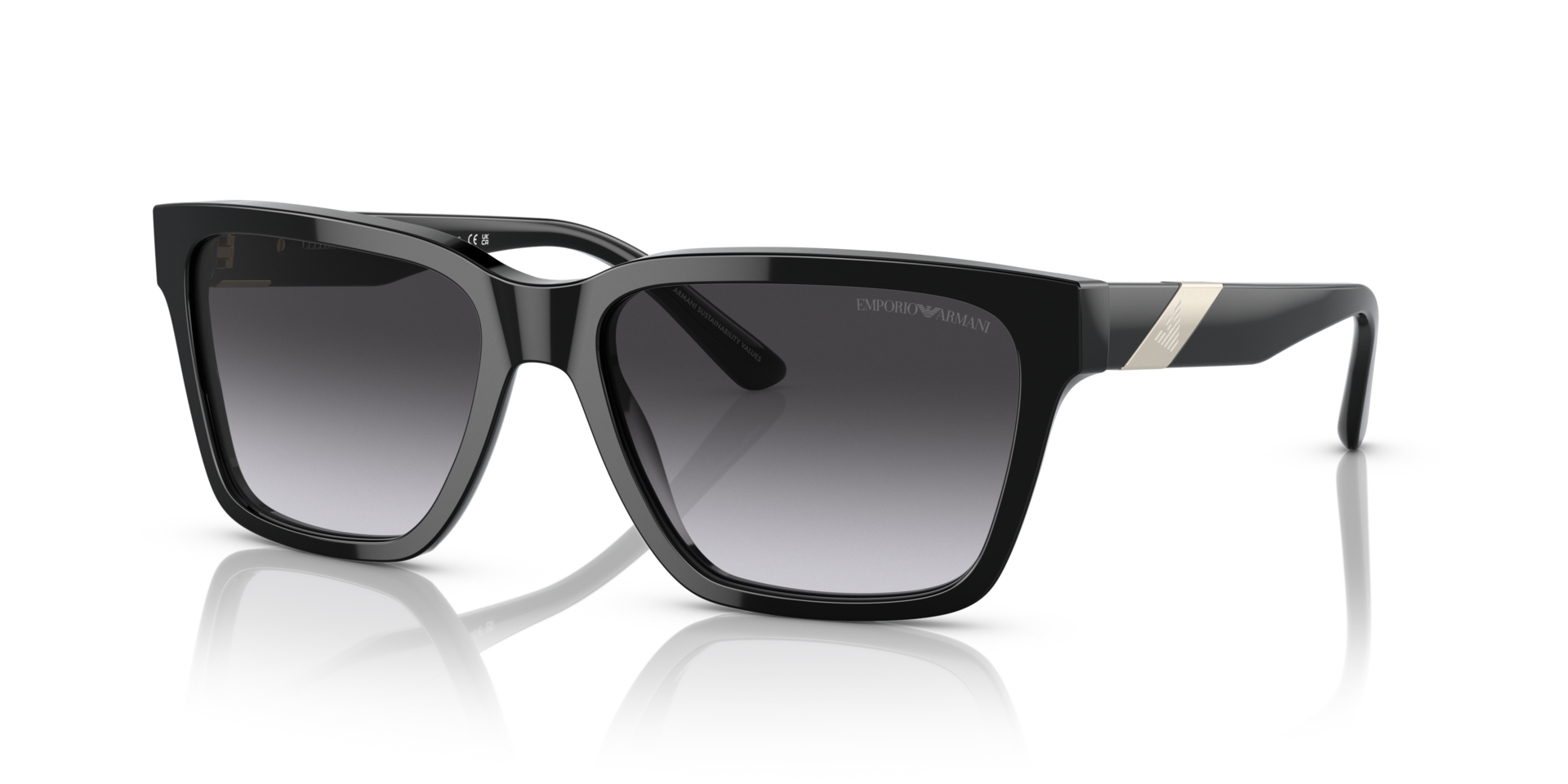 EA4177 Glanzend zwart AcetaatSunglass Frames van B24, Hoekweergave