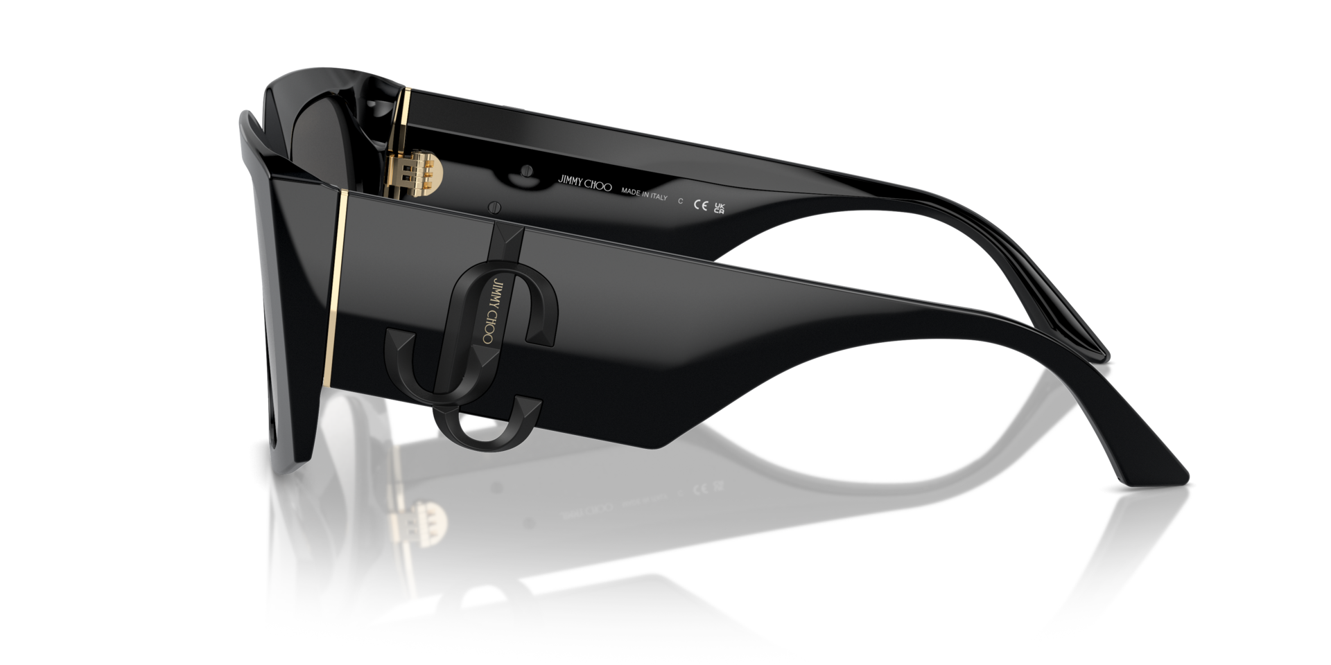 JC5006U Schwarz AcetatSunglass Frames von B24, Seitenansicht
