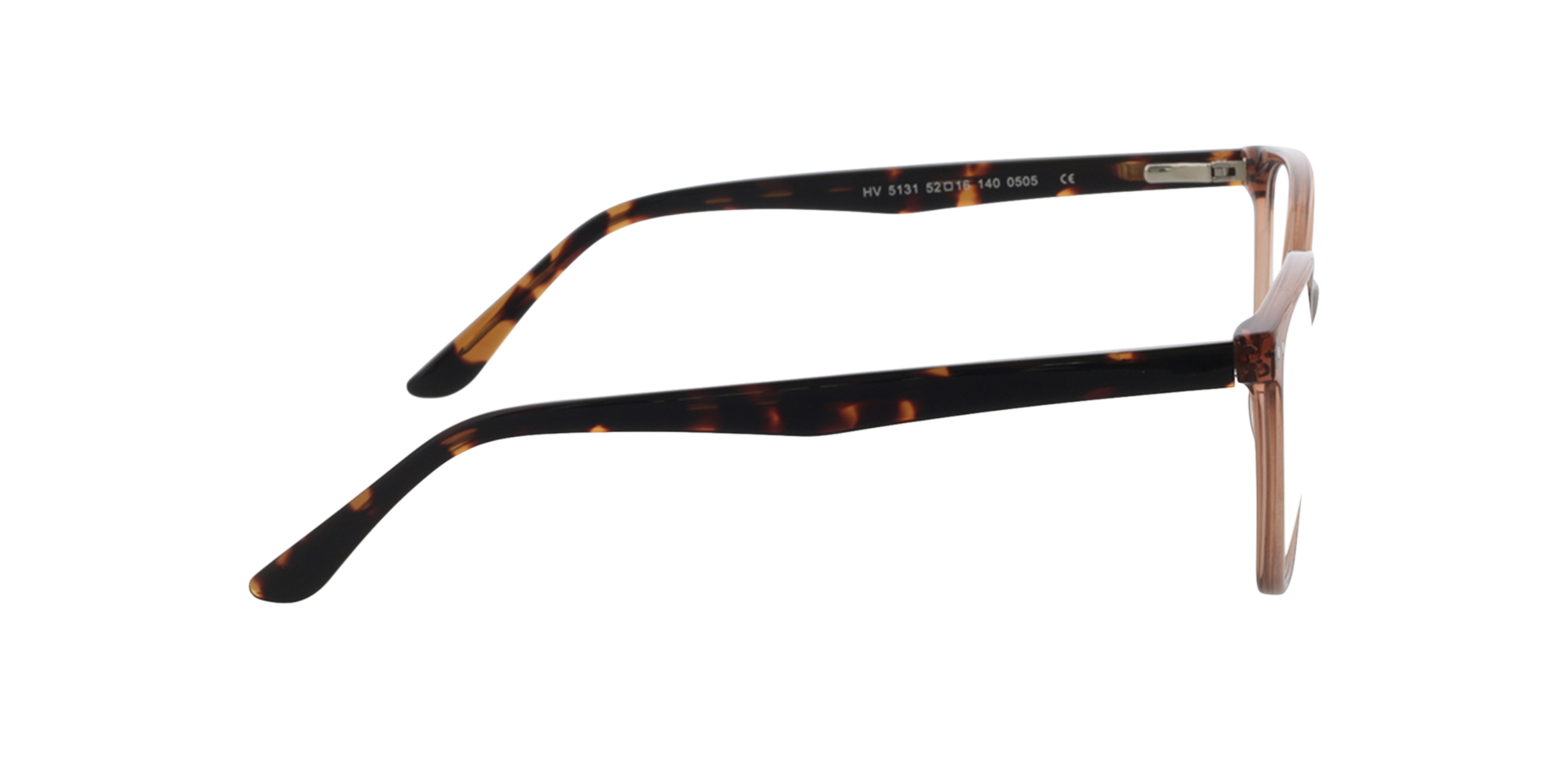 Rosy Kristal bruin  &  Havana AcetaatEyeglass Frames van B24, Zijaanzicht