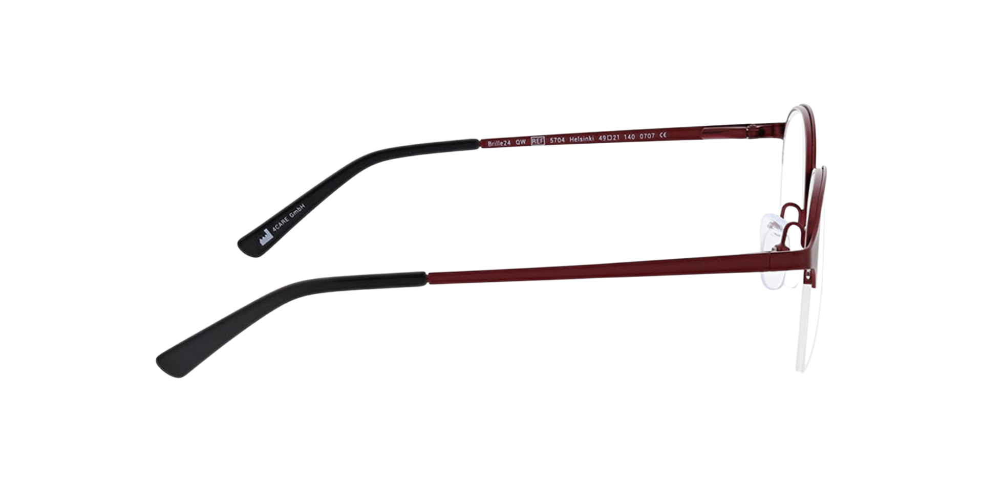 Helsinki Matt Burgundy MetallEyeglass Frames von B24, Seitenansicht