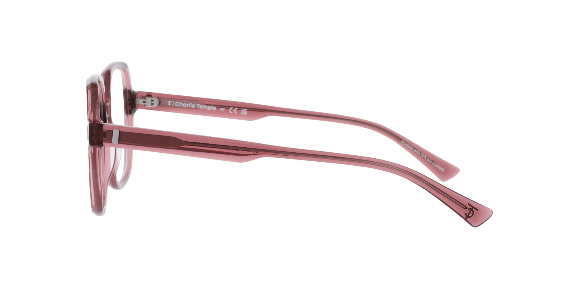 Velar Kristallrosa AcetatEyeglass Frames von B24, Seitenansicht