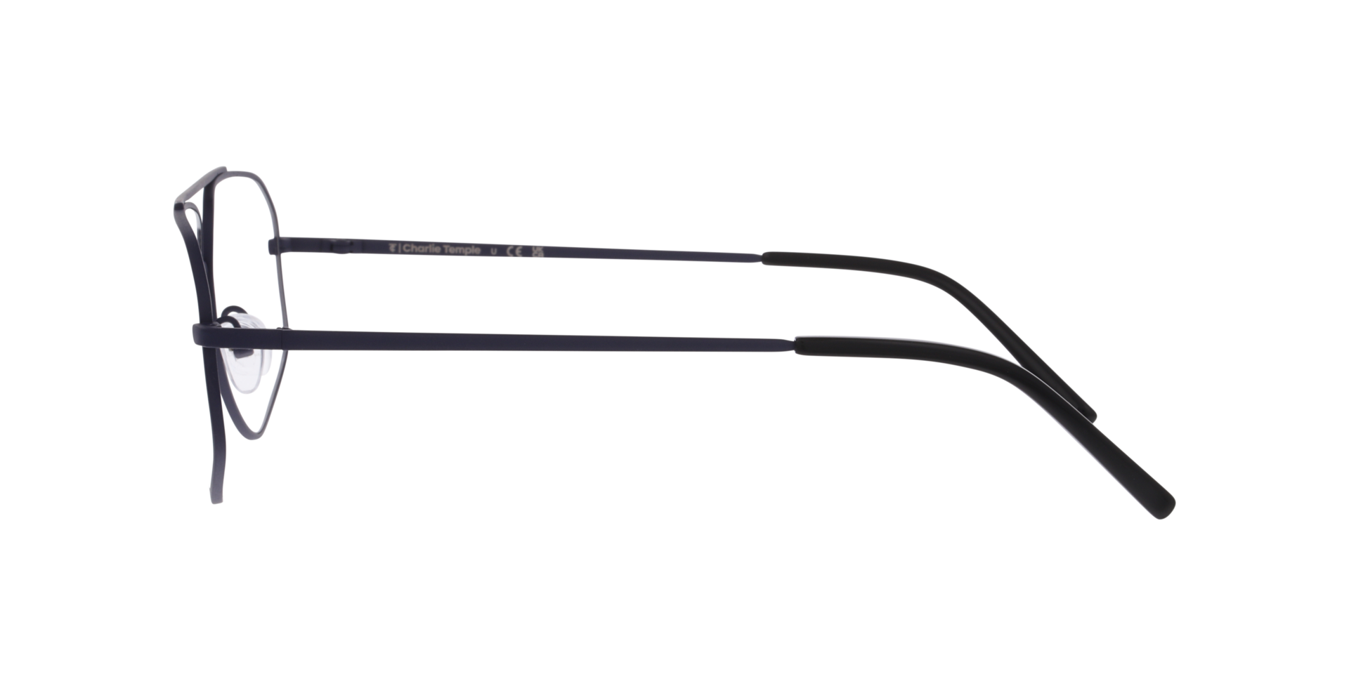 Zaviero Mat marineblauw TitaanEyeglass Frames van B24, Zijaanzicht