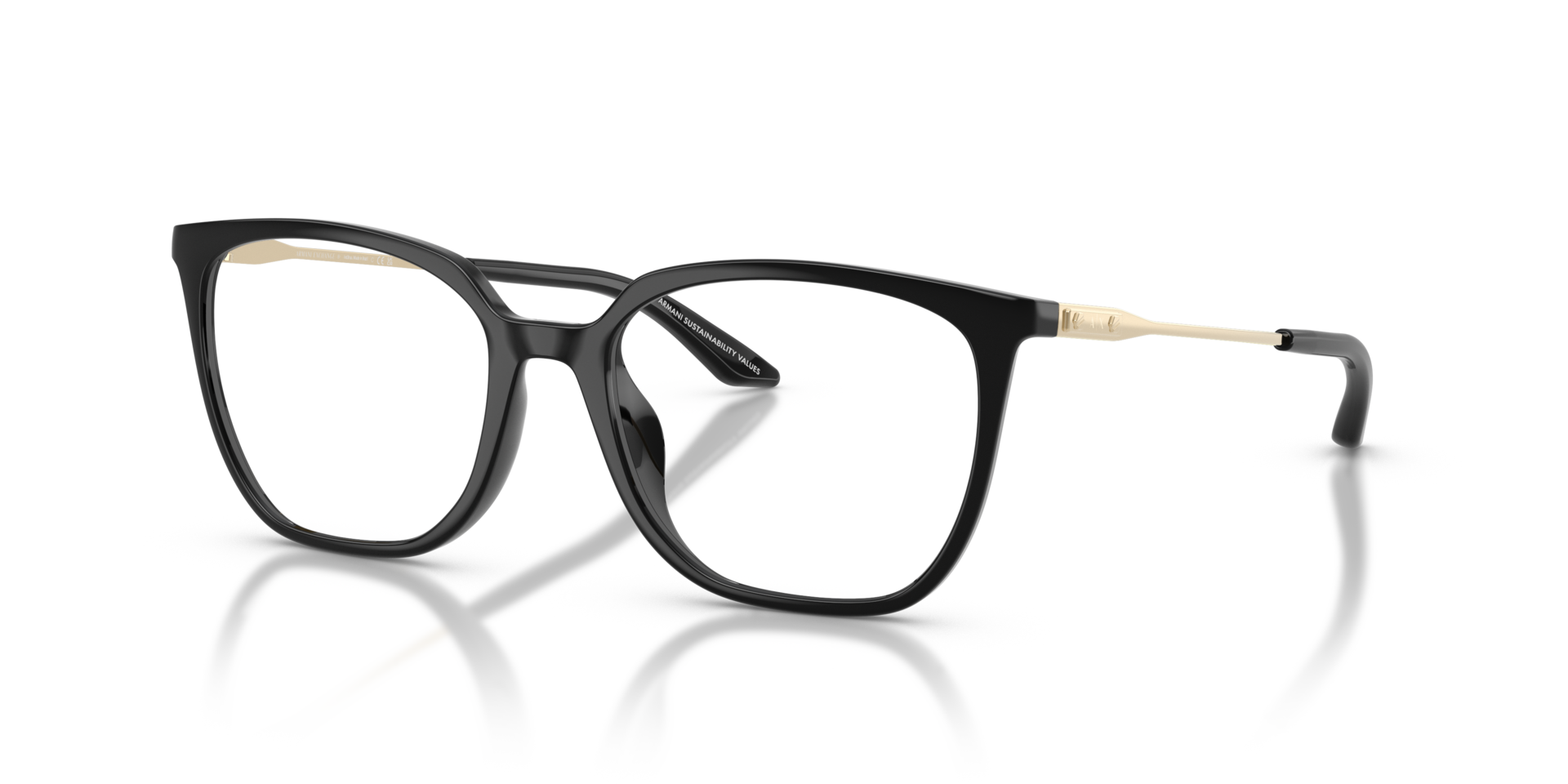 AX3142U Schwarz glänzend KunststoffEyeglass Frames von B24, Dreiviertelansicht