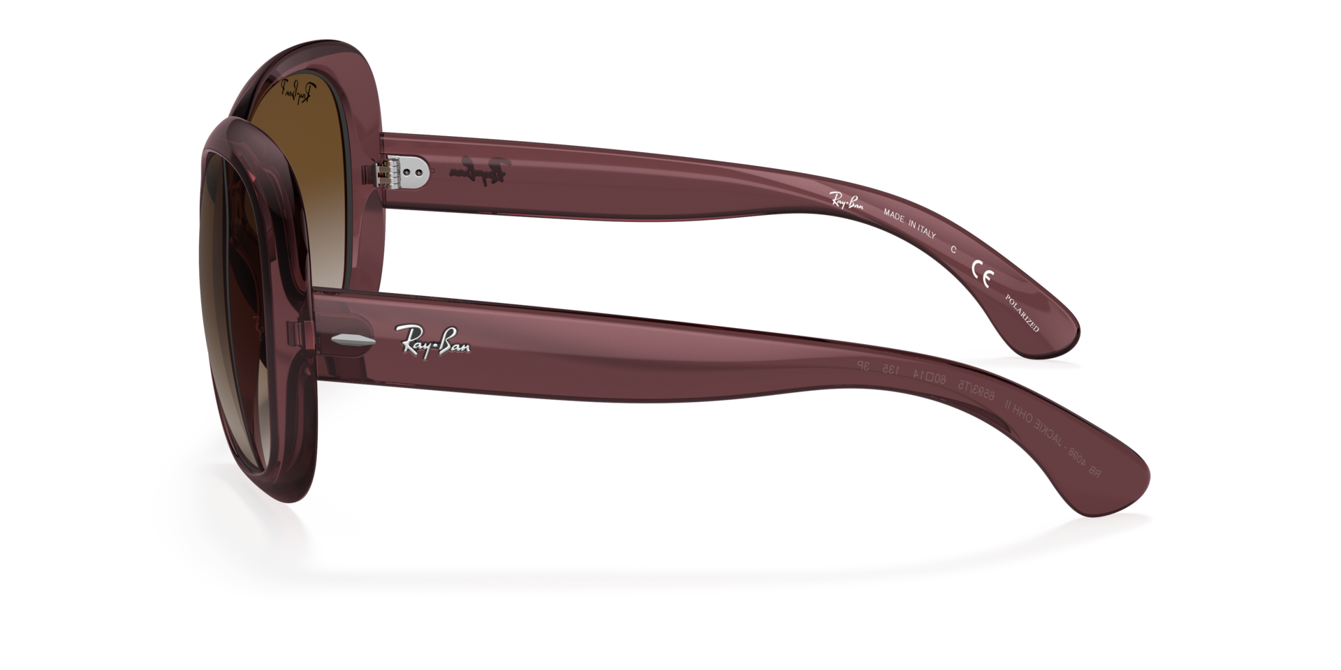 RB4098 Dunkelbraun transparent KunststoffSunglass Frames von B24, Seitenansicht