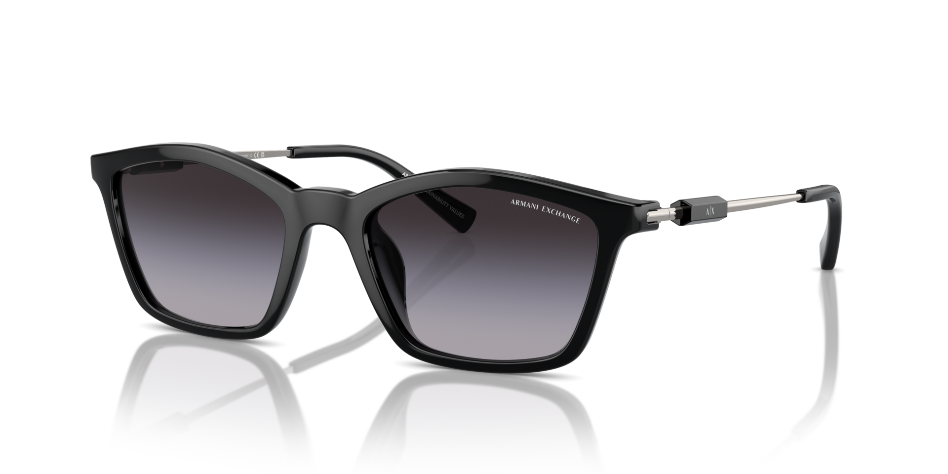 AX4146SU Schwarz glänzend KunststoffSunglass Frames von B24, Dreiviertelansicht