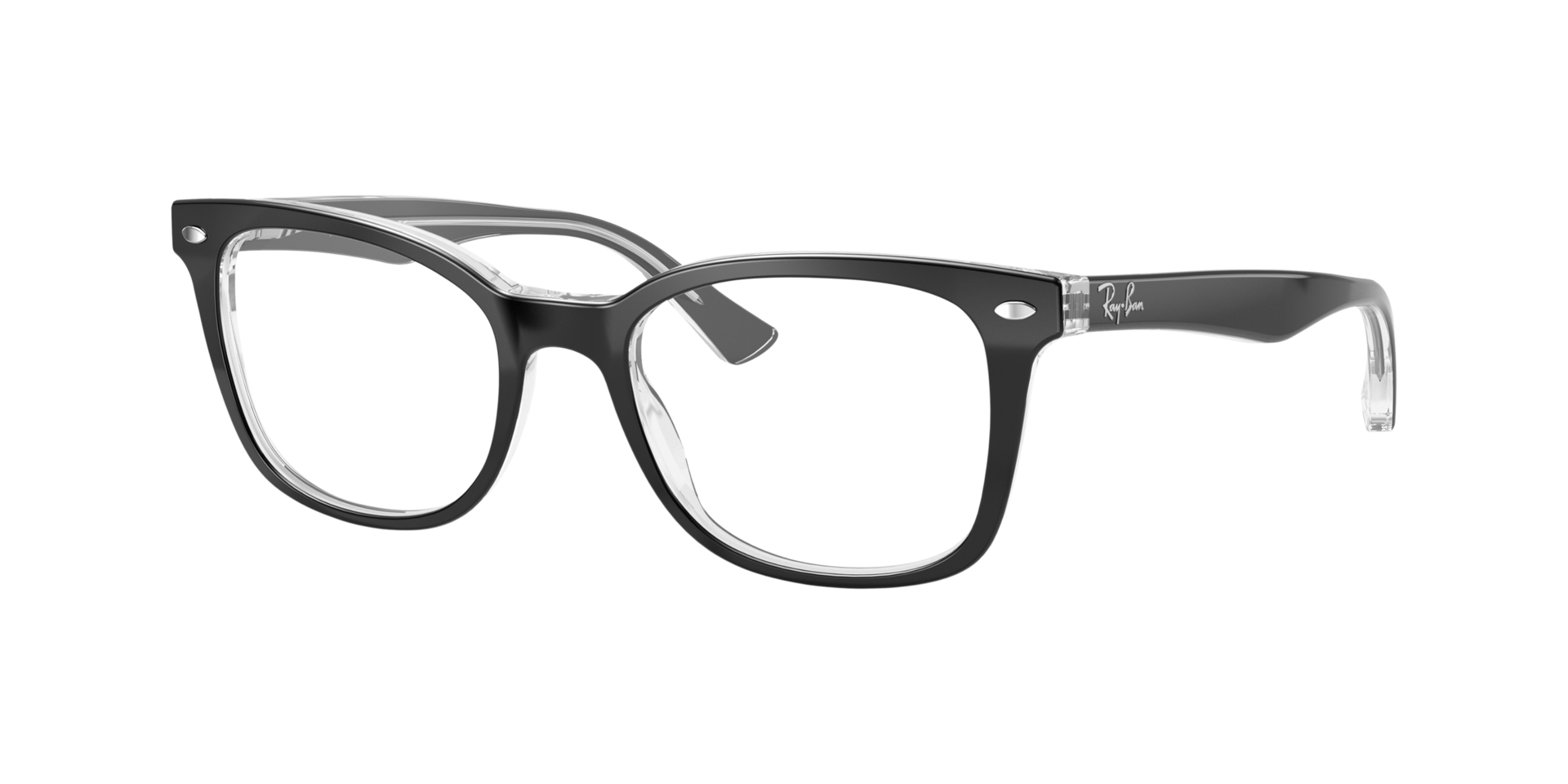 RB5285 Schwarz auf Transparent AcetatEyeglass Frames von B24, Dreiviertelansicht