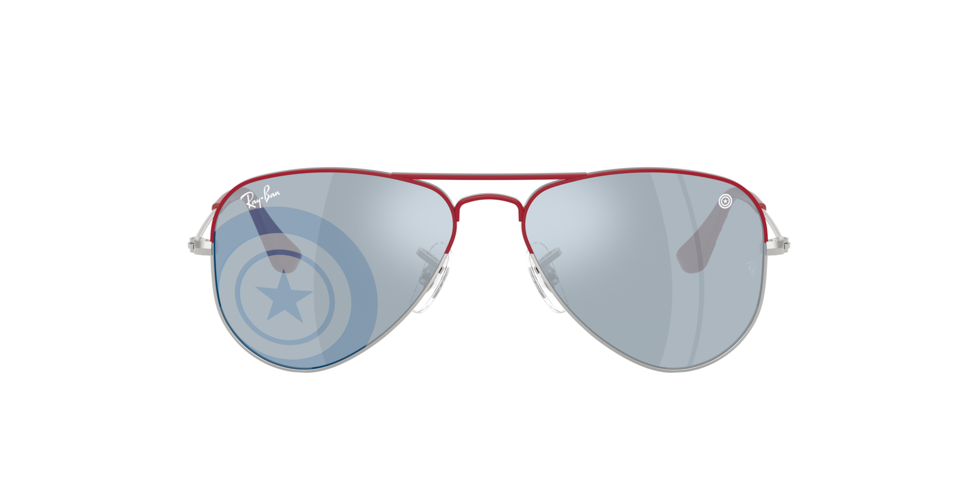RB9506S Silver With Top Red MetallSunglass Frames von B24, mit getönten Gläsern
