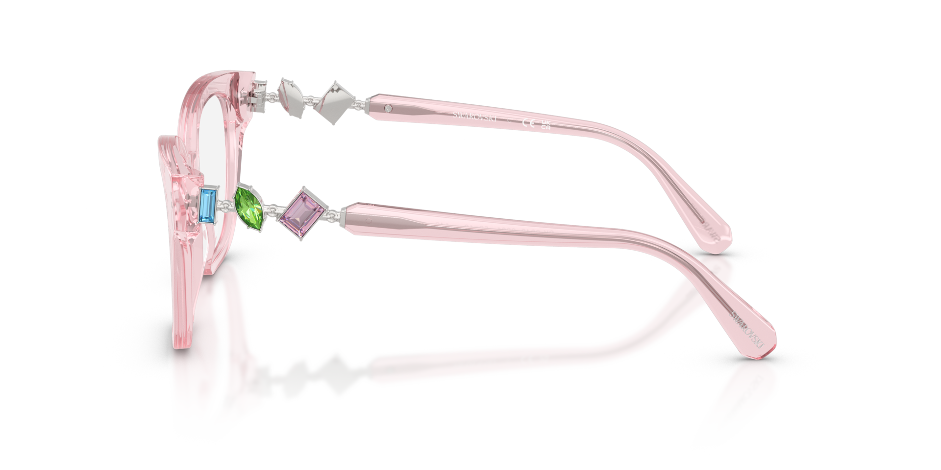 SK2048 Pink transparent AcetatEyeglass Frames von B24, Seitenansicht