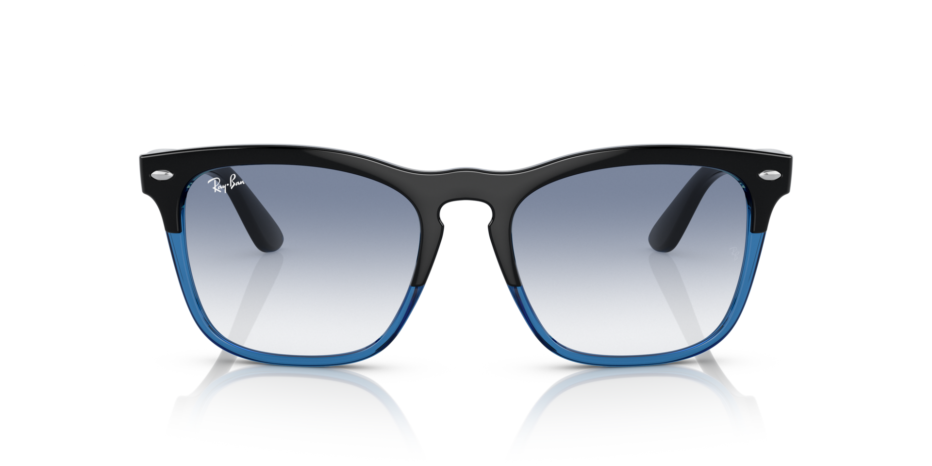 RB4487 Schwarz auf Blau KunststoffSunglass Frames von B24, Vorderansicht