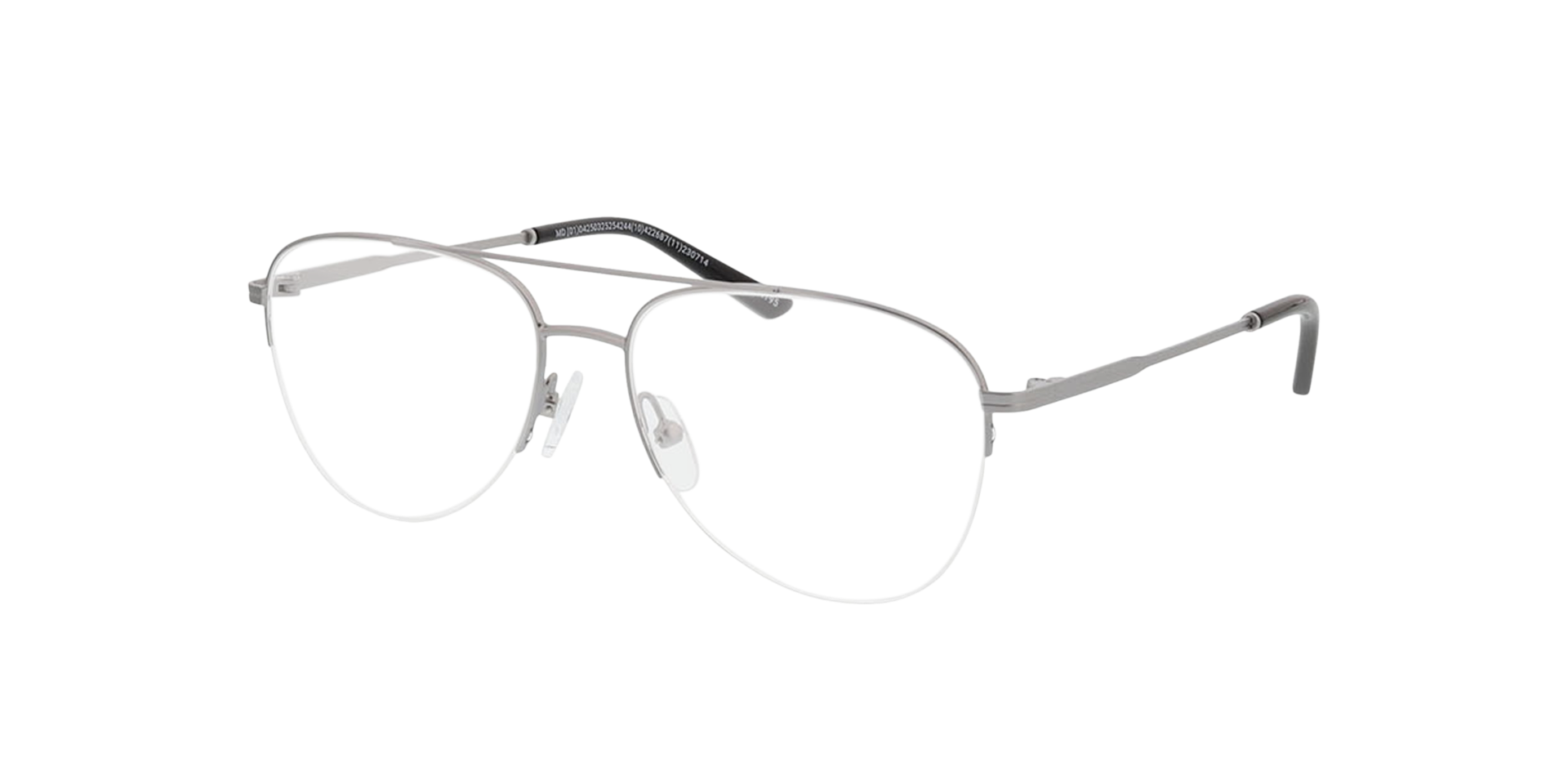 Jefferson Matt Silver  &  Black MetallEyeglass Frames von B24, Dreiviertelansicht