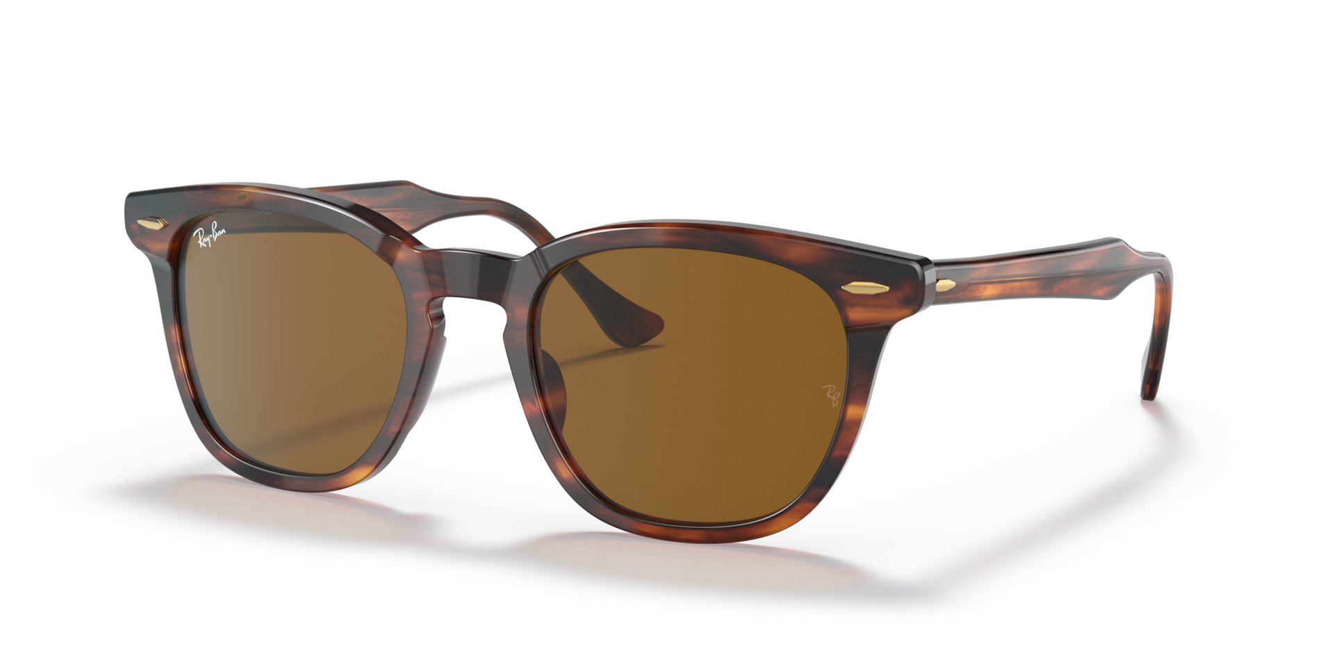 RB2298 Havana gestreift AcetatSunglass Frames von B24, Dreiviertelansicht