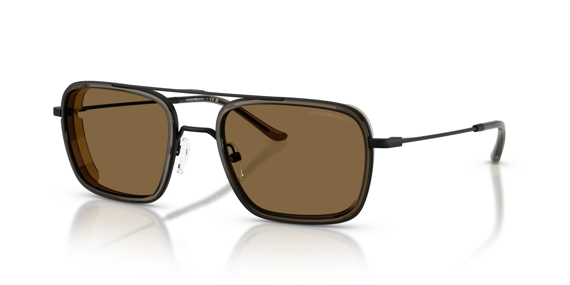 EA2162 Matzwart MetaalSunglass Frames van B24, Hoekweergave