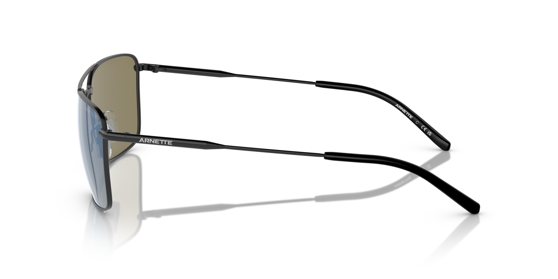 AN3088 Matzwart MetaalSunglass Frames van B24, Zijaanzicht