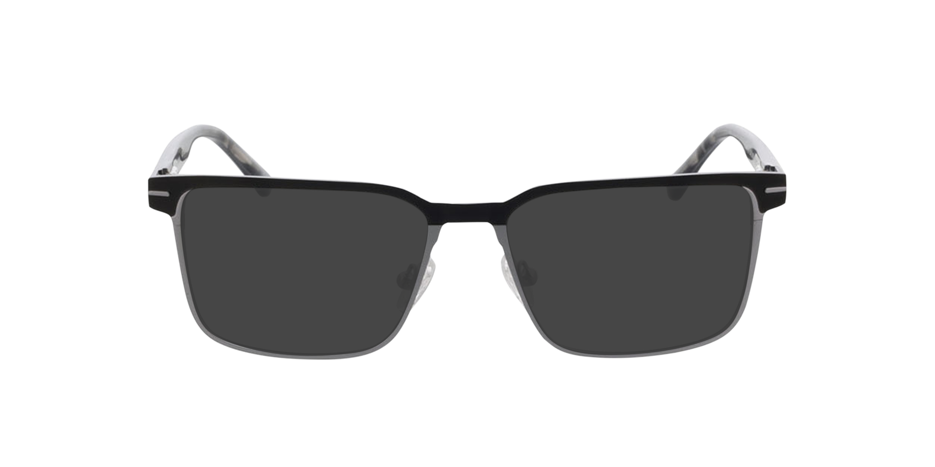Burbank Matzwart  &  mat staalgrijs MetaalSunglass Frames van B24, met getinte lenzen
