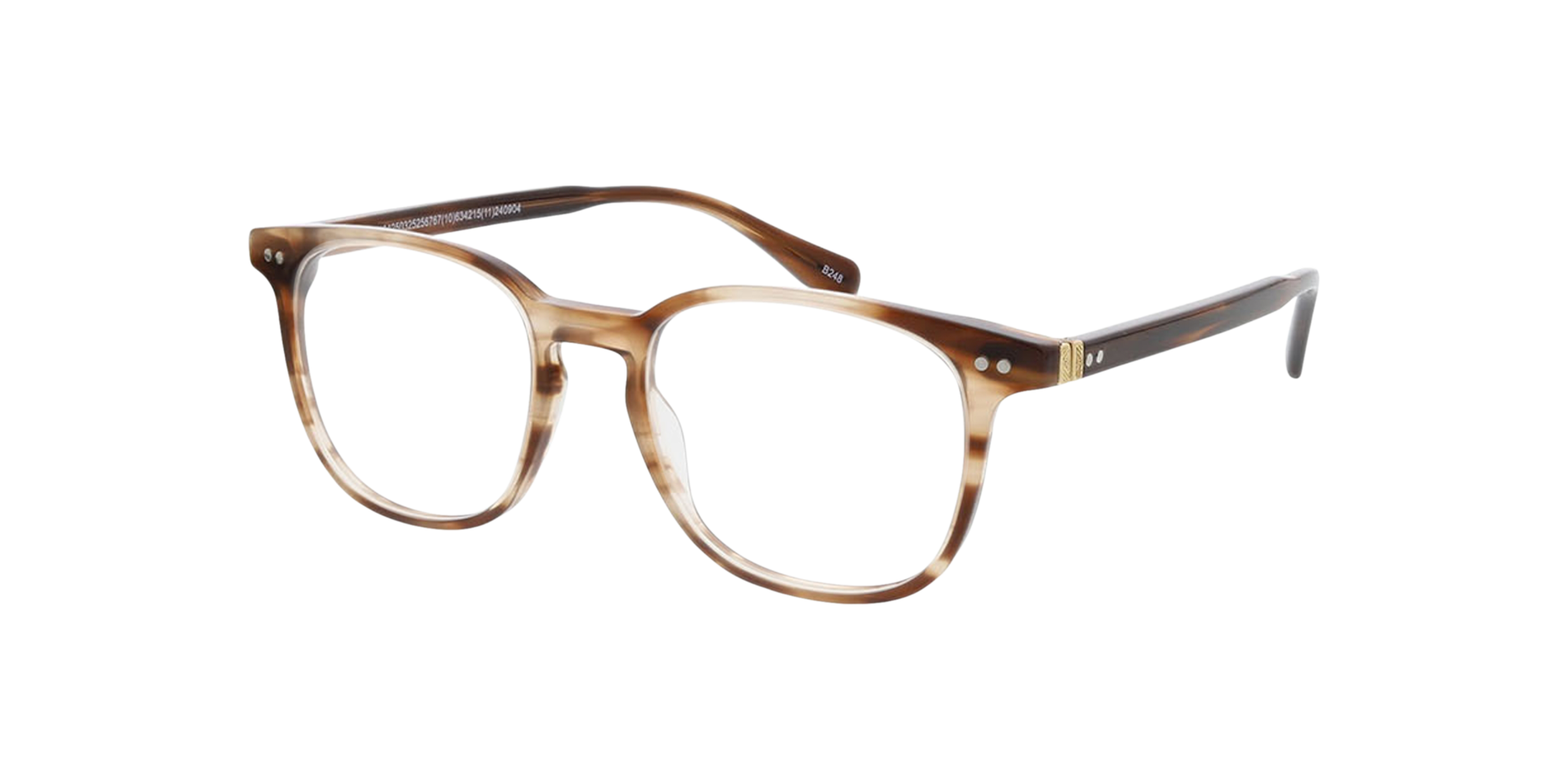 Basel Crystal Brown Horn AcetaatEyeglass Frames van B24, Hoekweergave