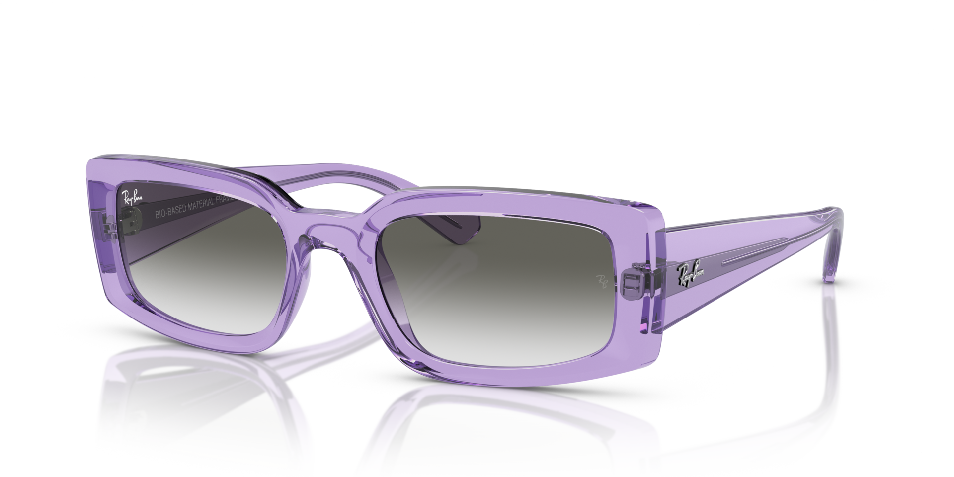 RB4395 Transparant violet KunststofSunglass Frames van B24, Hoekweergave