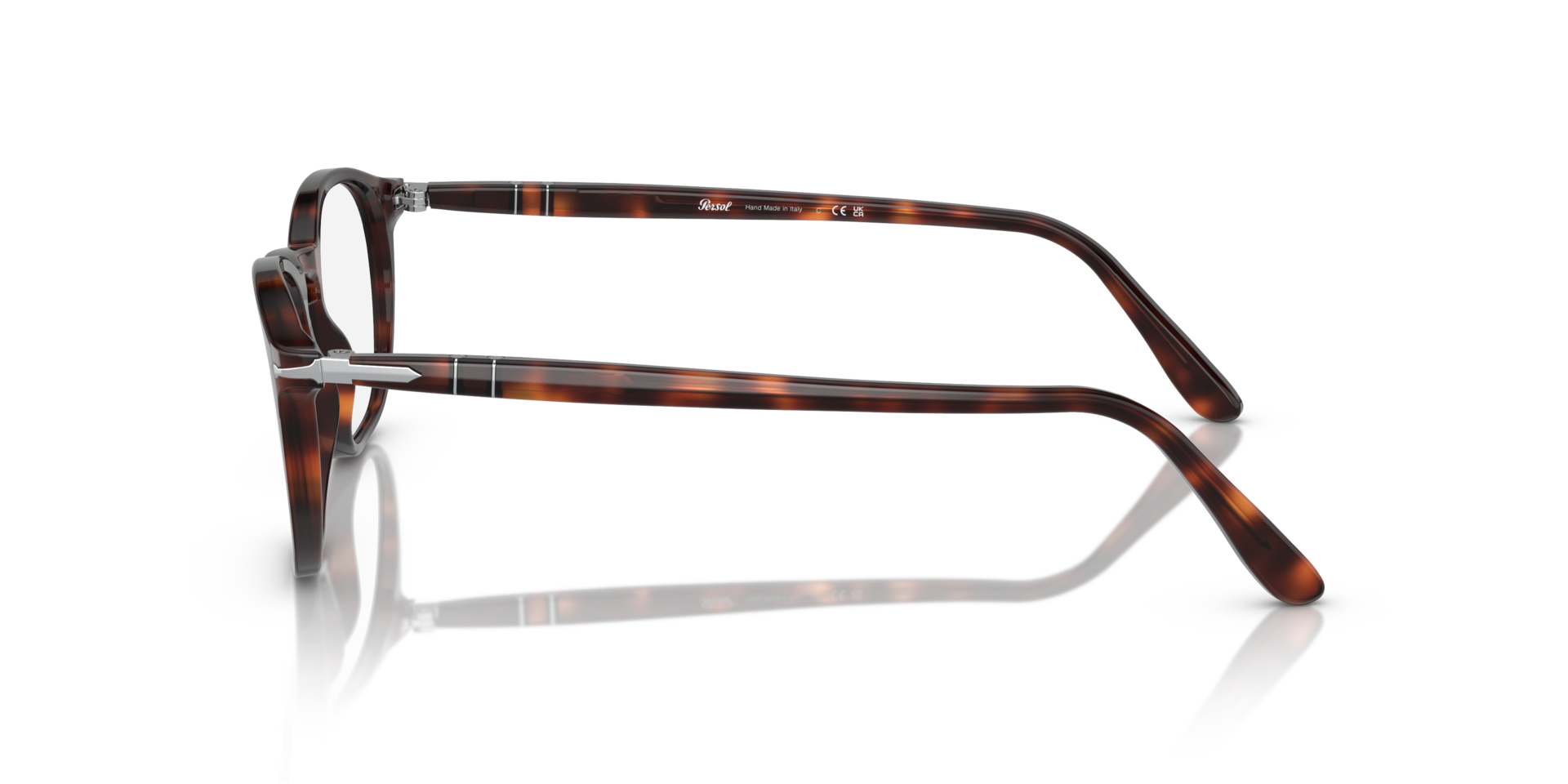 PO3007V Havana AcetaatEyeglass Frames van B24, Zijaanzicht