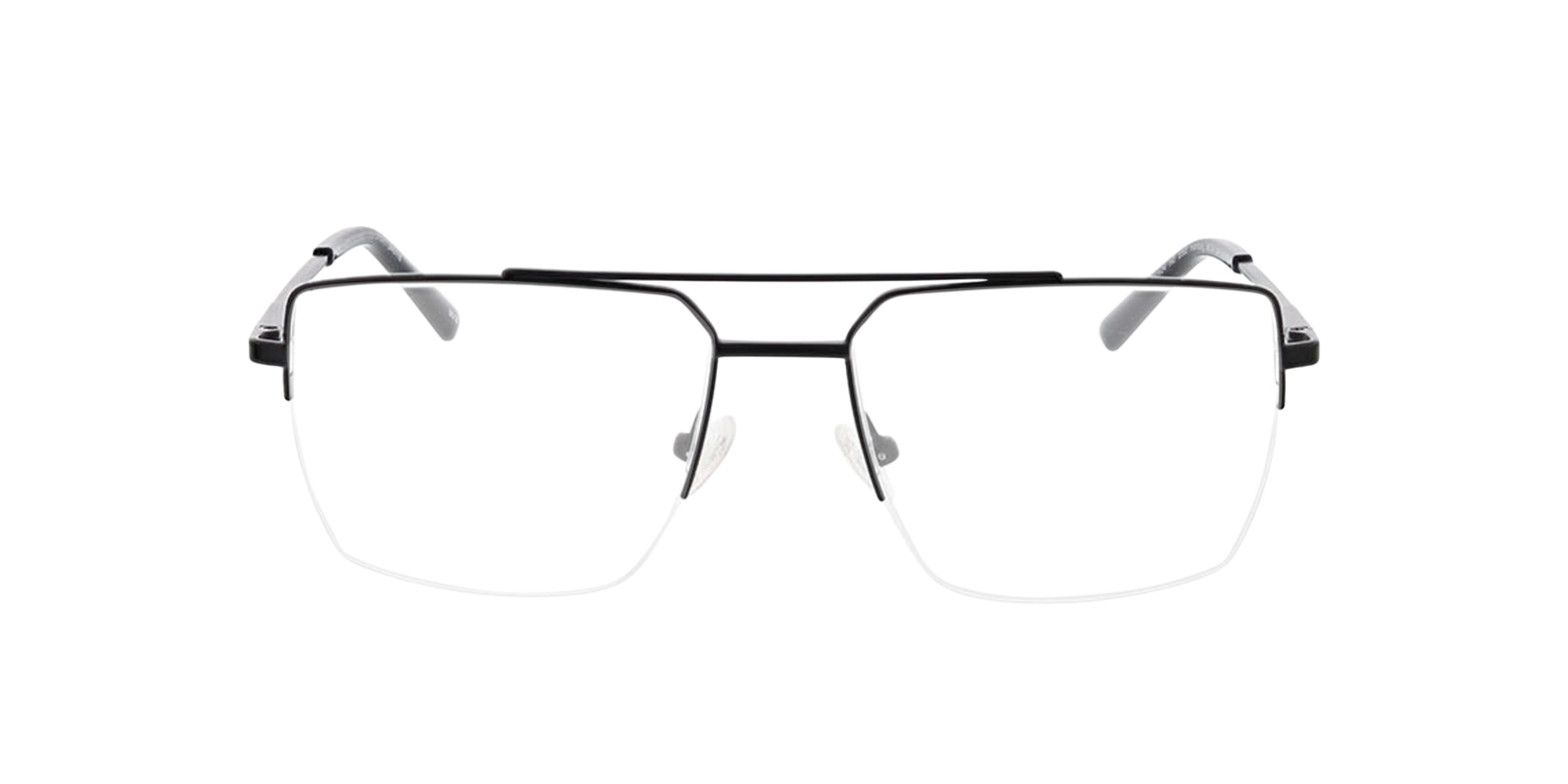 Hamburg Mattschwarz MetallEyeglass Frames von B24, Vorderansicht