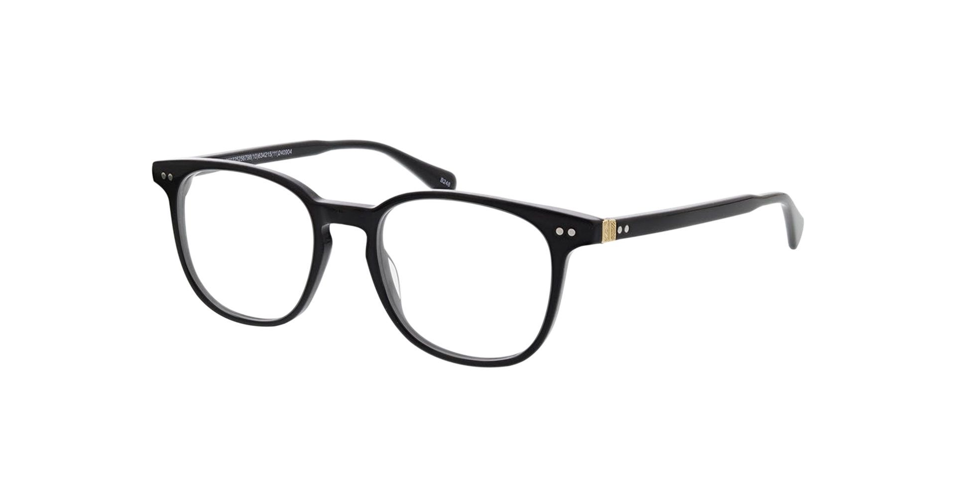 Basel Schwarz AcetatEyeglass Frames von B24, Dreiviertelansicht