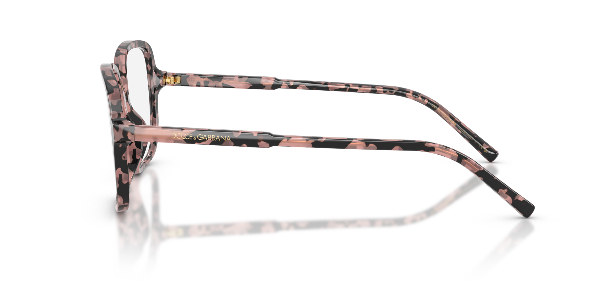 DG3442 Roze Havana AcetaatEyeglass Frames van B24, Zijaanzicht