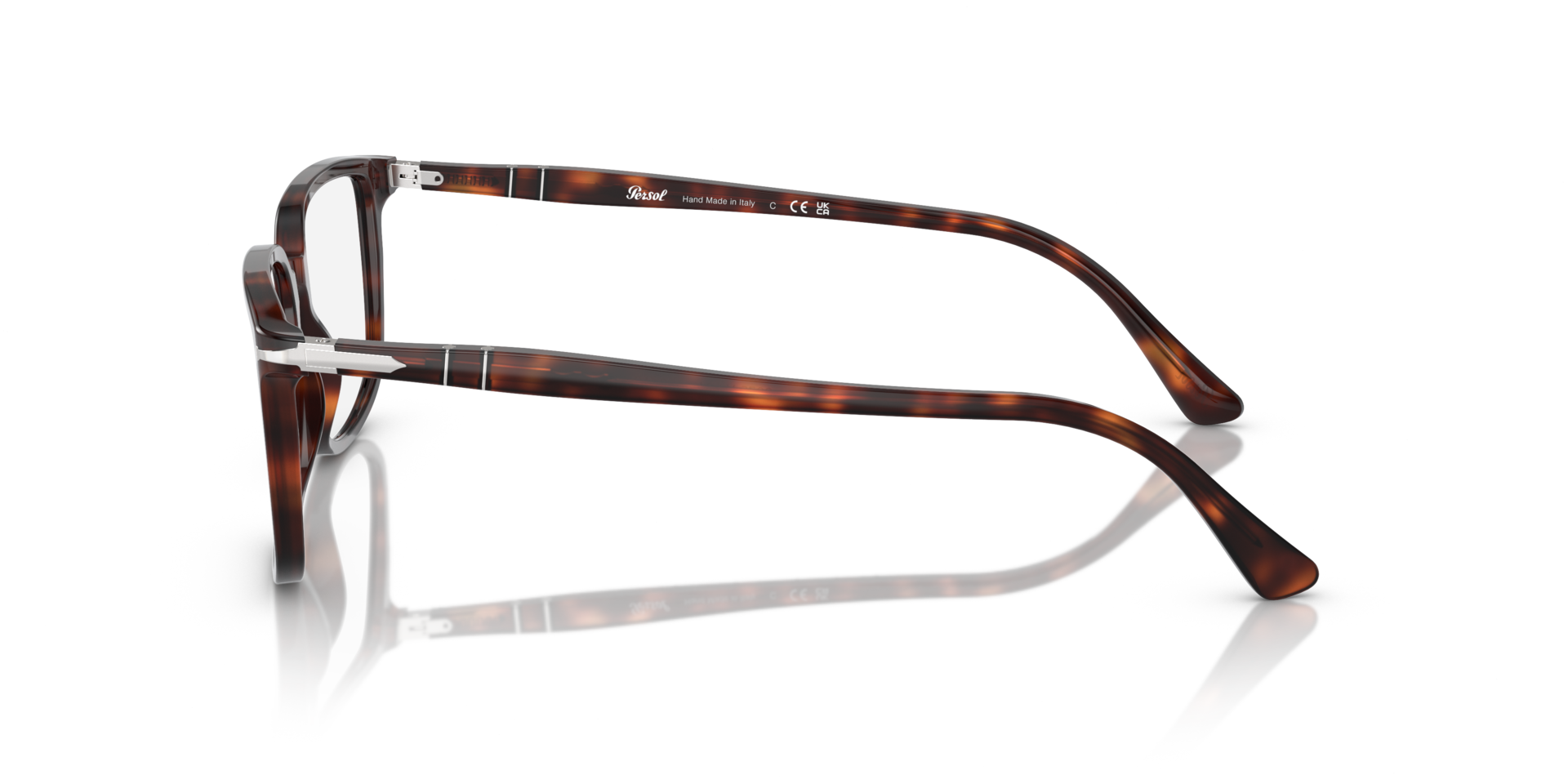 PO3275V Havana AcetaatEyeglass Frames van B24, Zijaanzicht