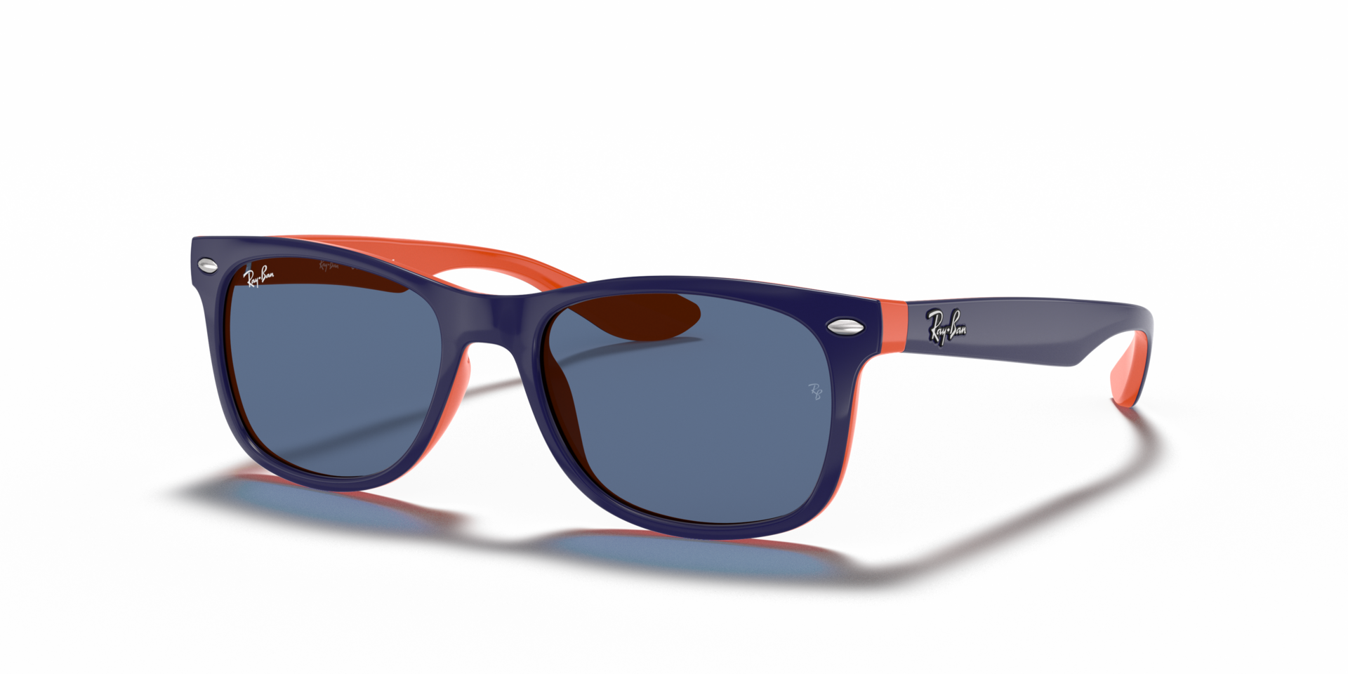 RB9052S Blau auf Orange KunststoffSunglass Frames von B24, Dreiviertelansicht