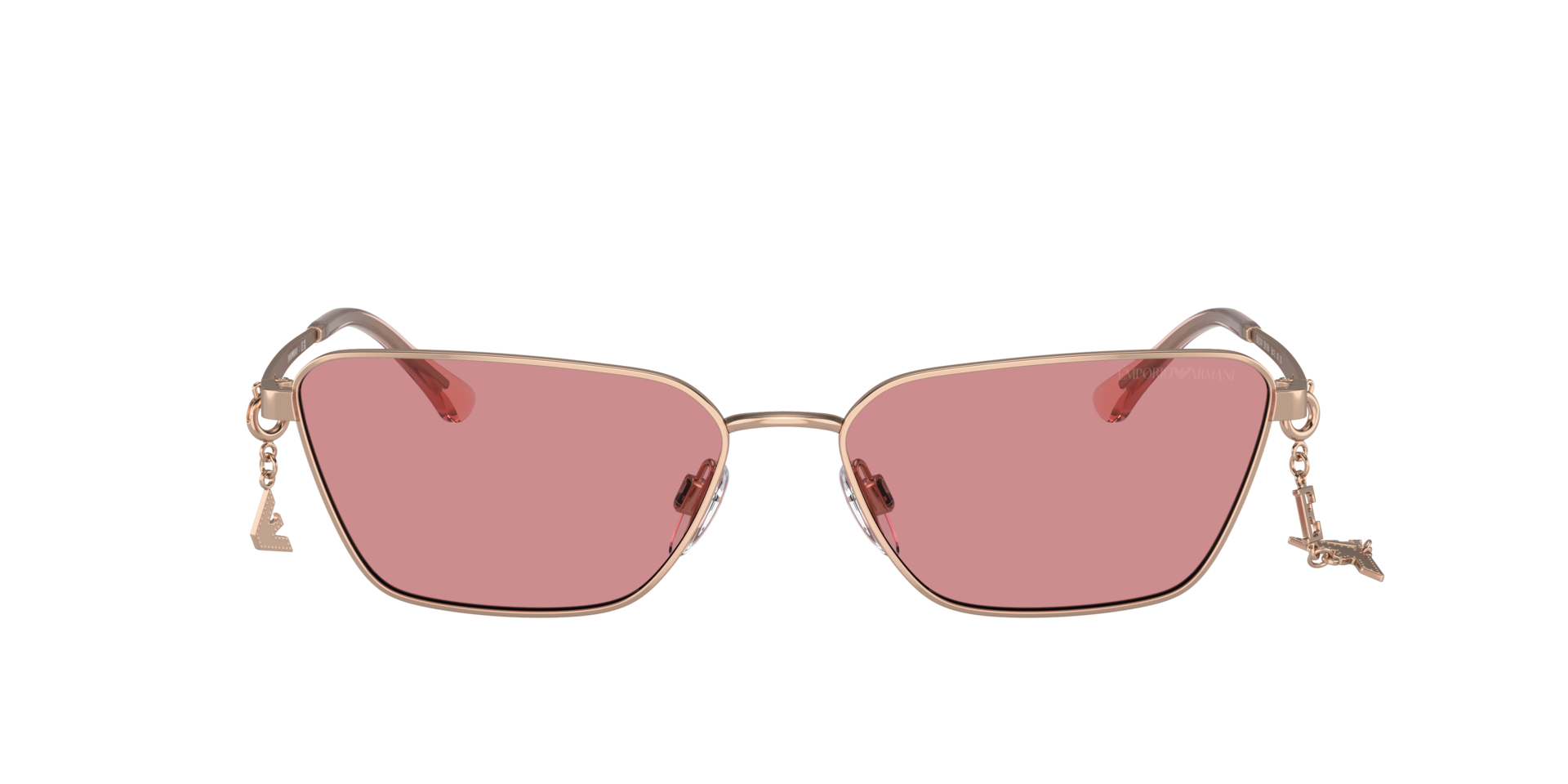EA2141 Glanzend Roségoud MetaalSunglass Frames van B24, met getinte lenzen