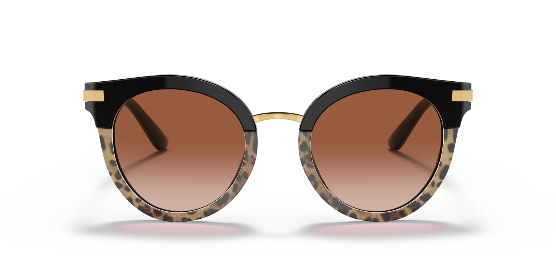 DG4394 Zwart & luipaardprint AcetaatSunglass Frames van B24, Vooraanzicht