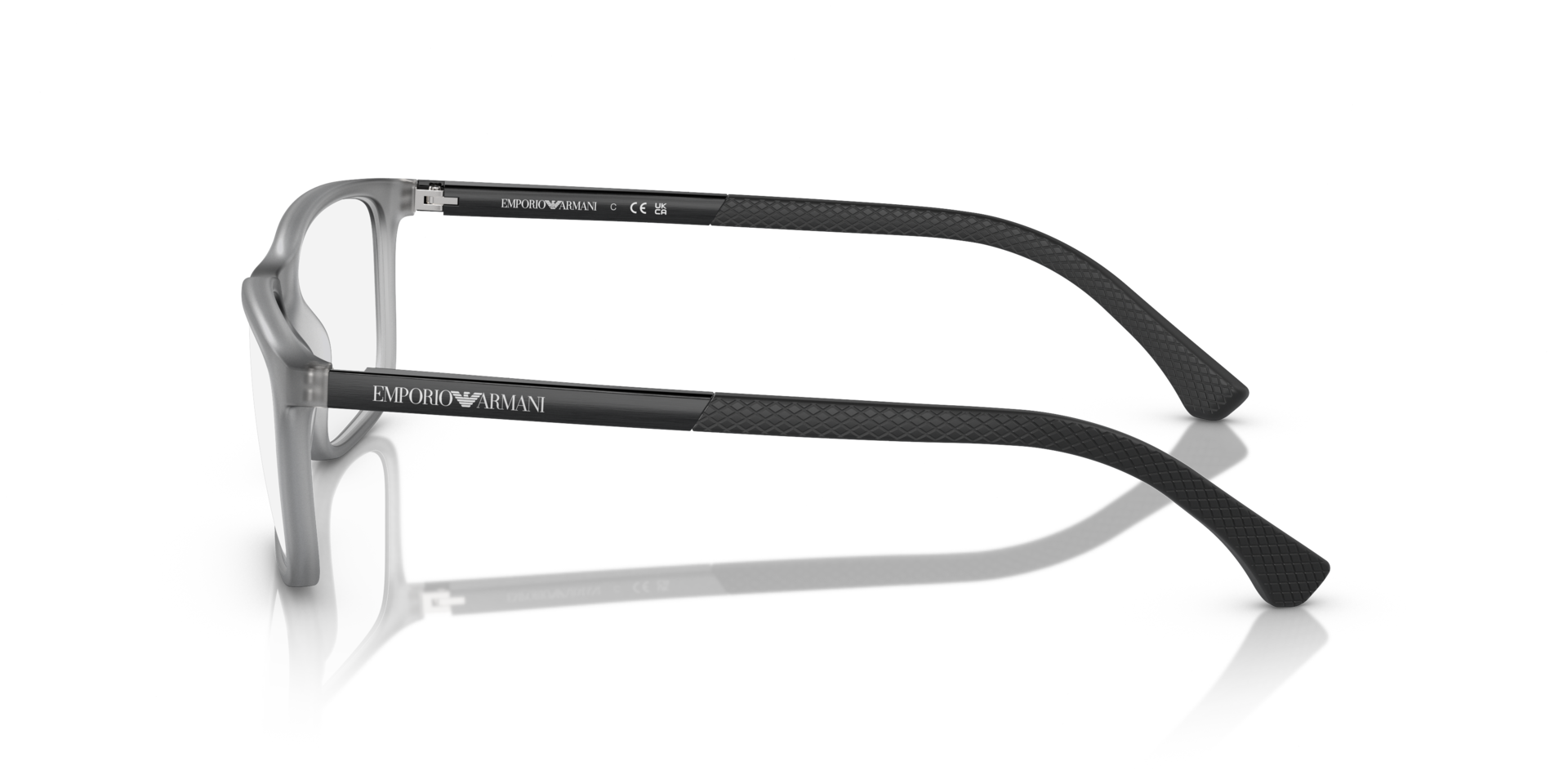 EA3069 Mat transparant grijs KunststofEyeglass Frames van B24, Zijaanzicht