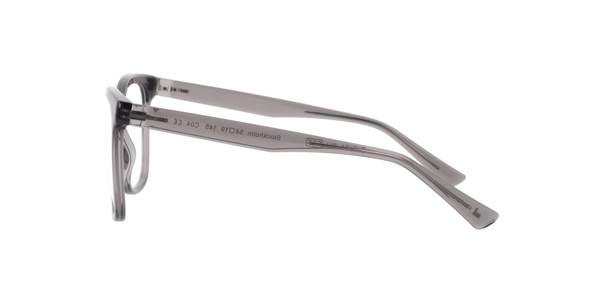 Stockholm Kristalgrijs KunststofEyeglass Frames van B24, Zijaanzicht