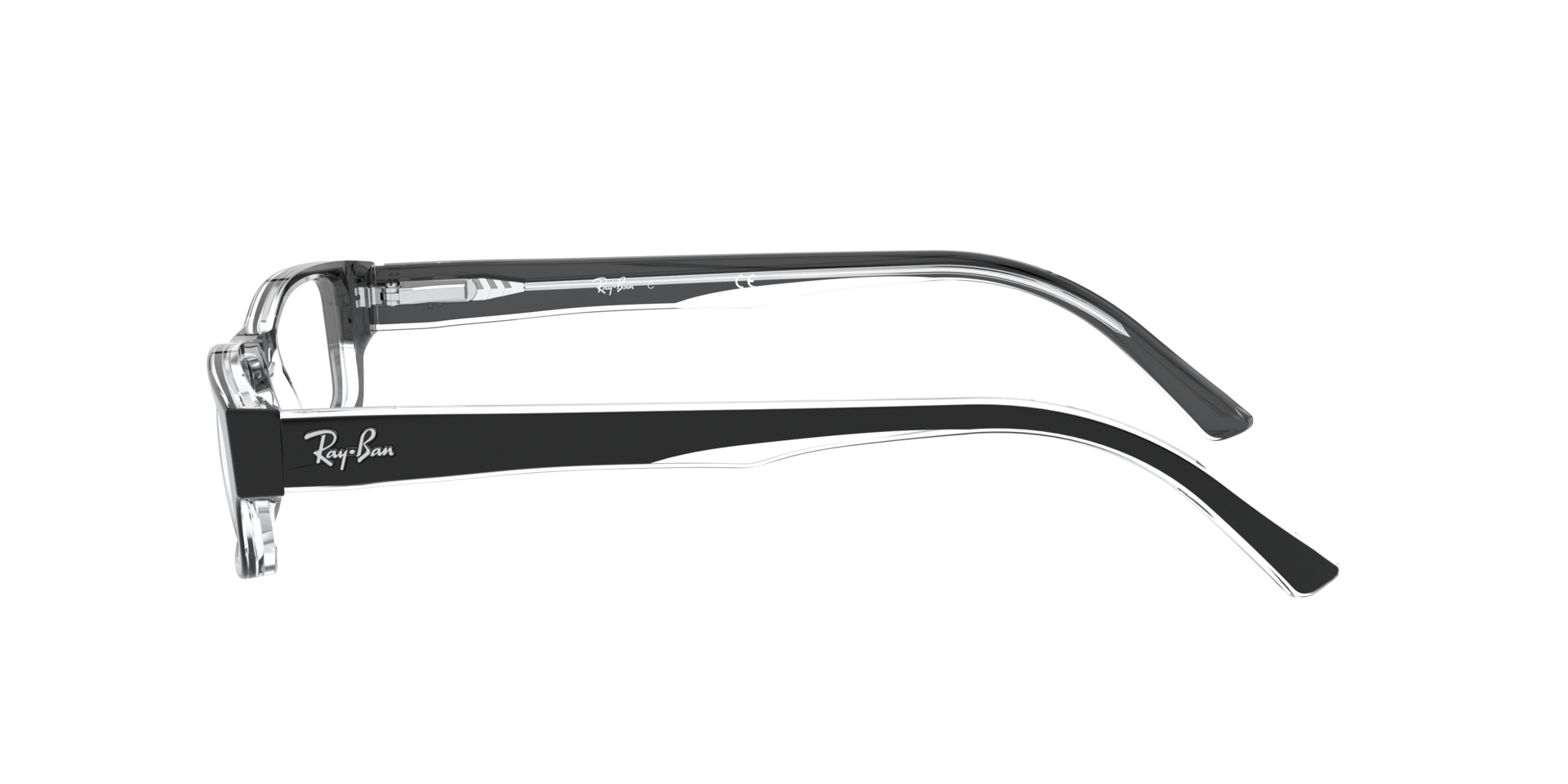 RB5246 Zwart op transparant AcetaatEyeglass Frames van B24, Zijaanzicht