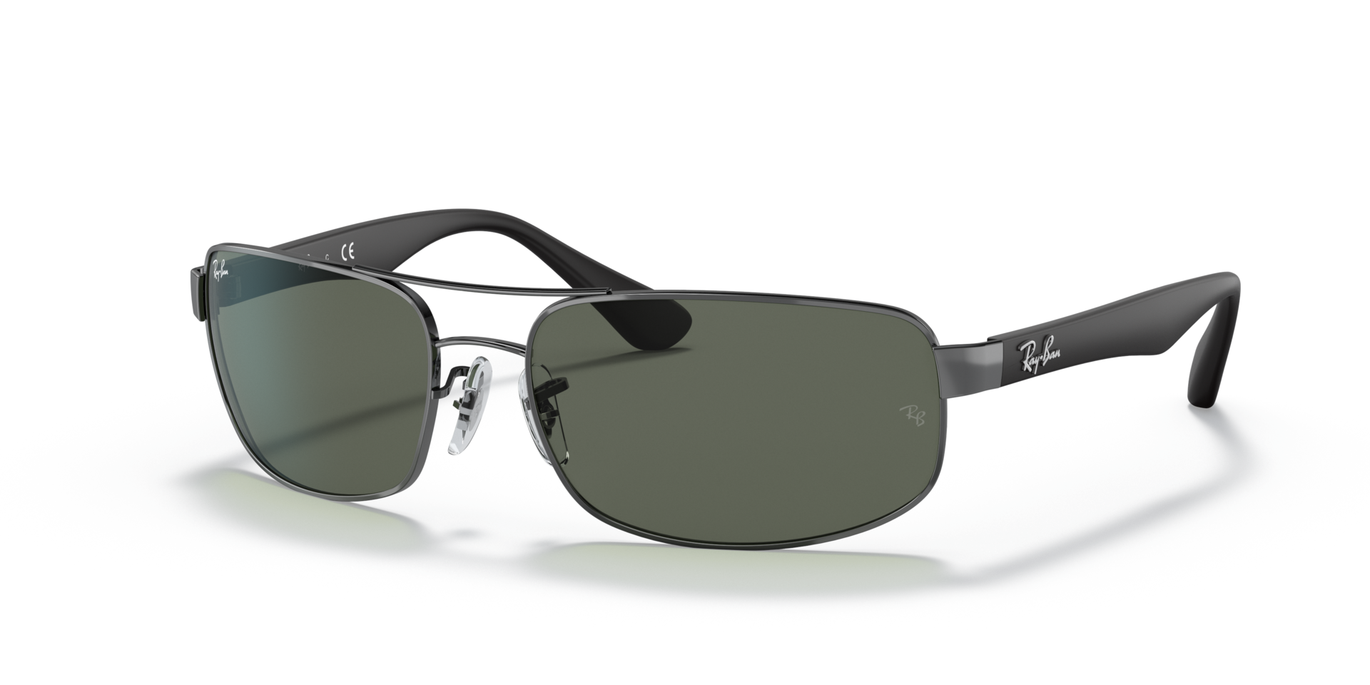 RB3445 Staalgrijs MetaalSunglass Frames van B24, Hoekweergave