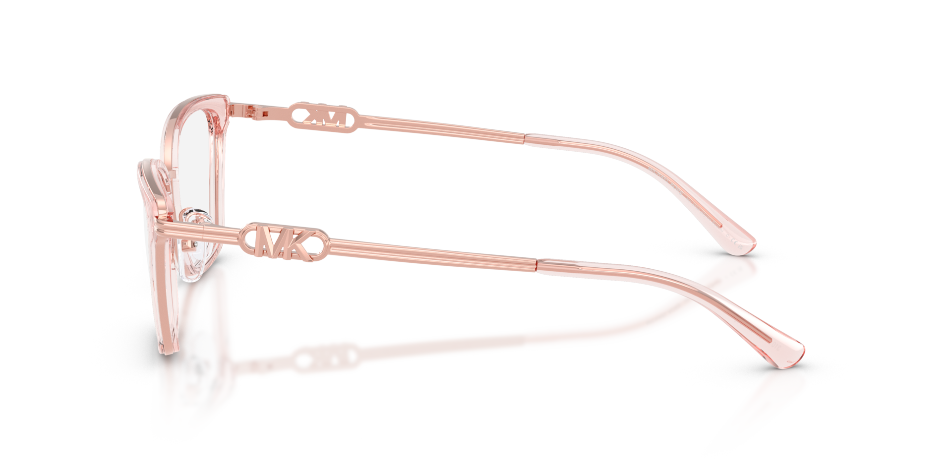 MK3102 Roze transparant MetaalEyeglass Frames van B24, Zijaanzicht