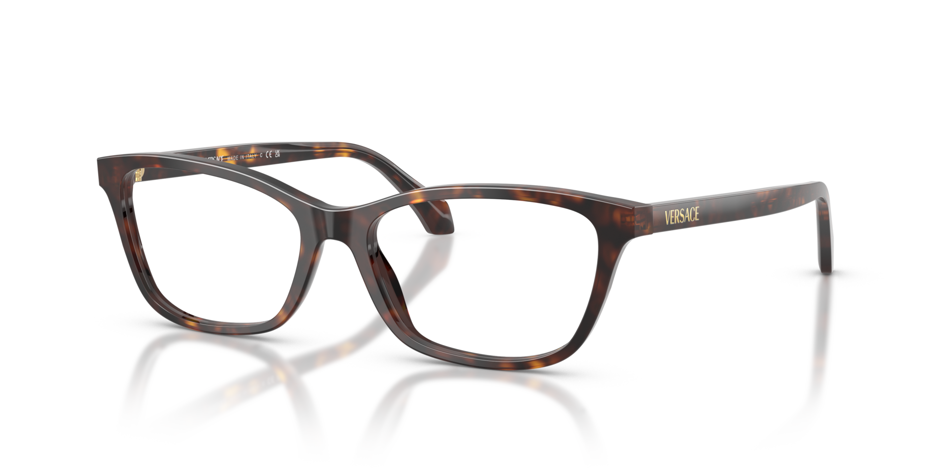VE3375 Donker Havana AcetaatEyeglass Frames van B24, Hoekweergave