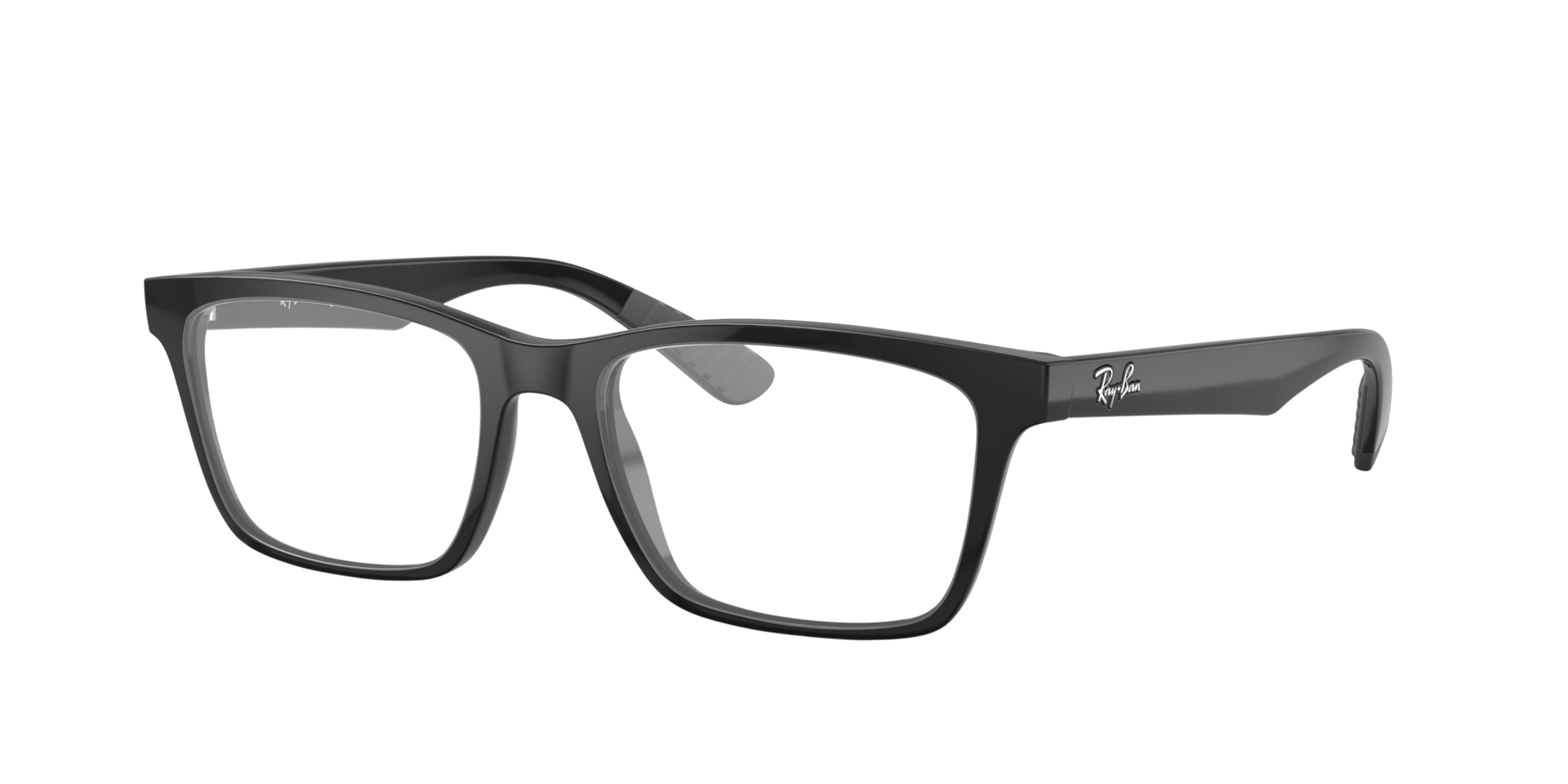 RB7025 Zwart KunststofEyeglass Frames van B24, Hoekweergave