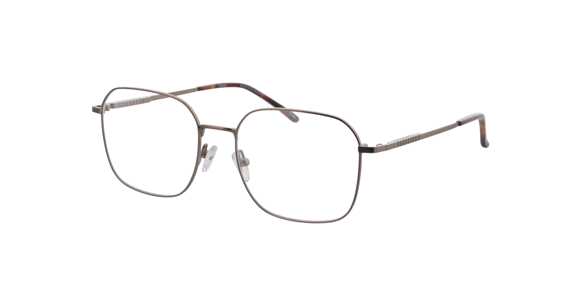Steve Mat gunmetal  &  Havana MetaalEyeglass Frames van B24, Hoekweergave