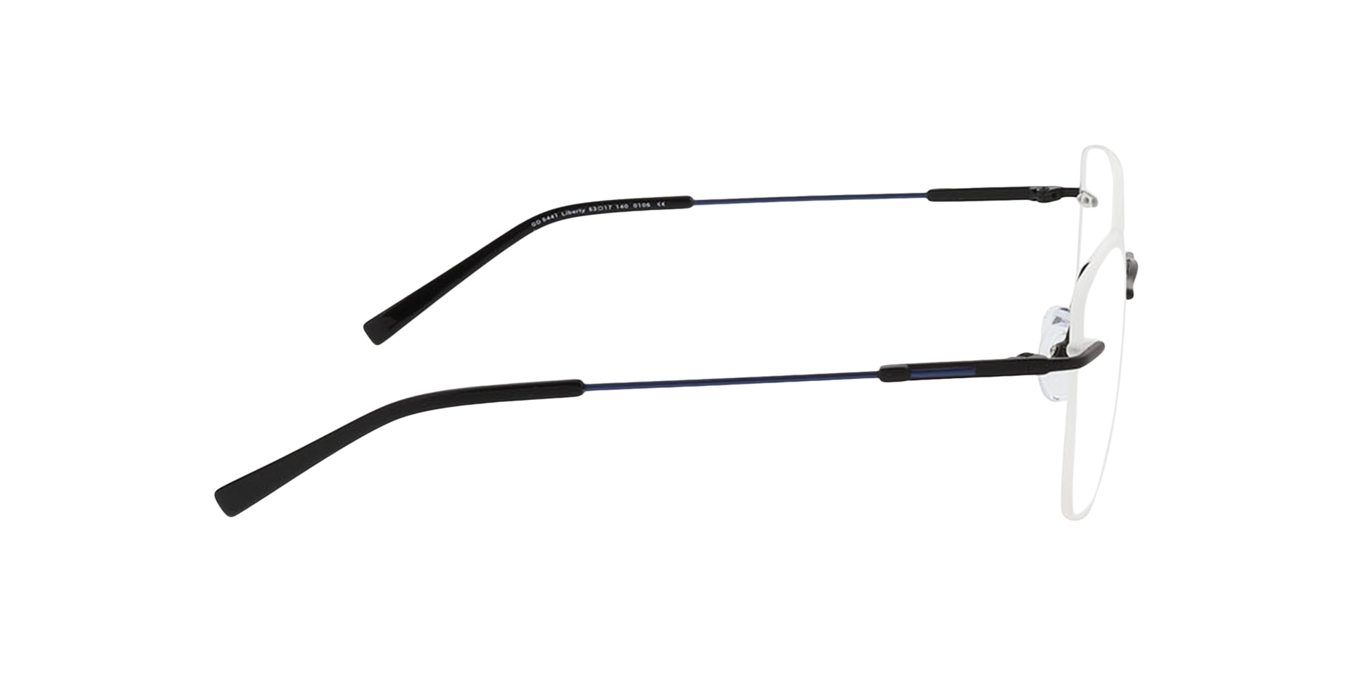 Liberty Zwart & blauw MetaalEyeglass Frames van B24, Zijaanzicht