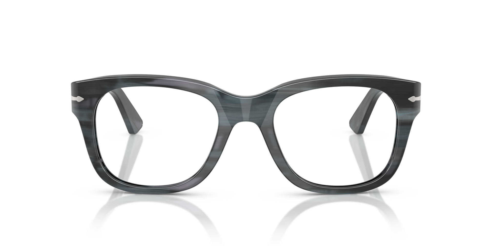PO3372V Grau gestreift AcetatEyeglass Frames von B24, Vorderansicht