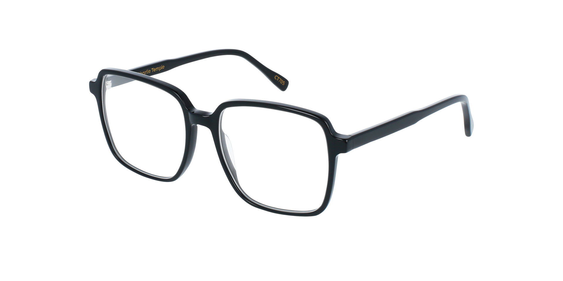 Elena CT Jet Black AcetaatEyeglass Frames van B24, Hoekweergave