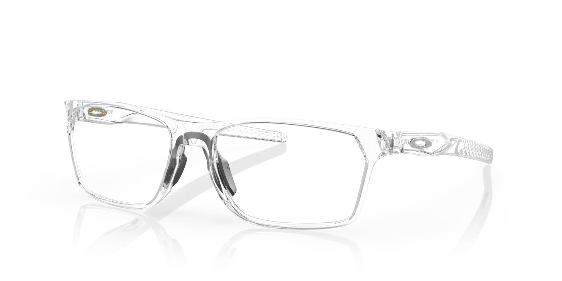 Hex Jector Glanzend transparant KunststofEyeglass Frames van B24, Hoekweergave