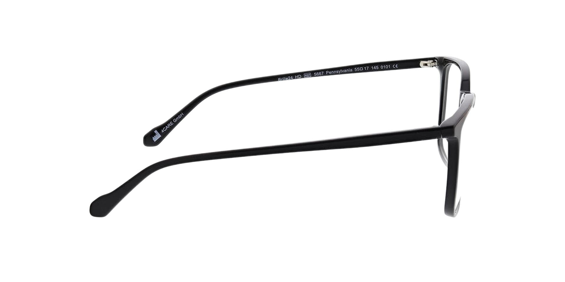 Pennsylvania Schwarz AcetatEyeglass Frames von B24, Seitenansicht