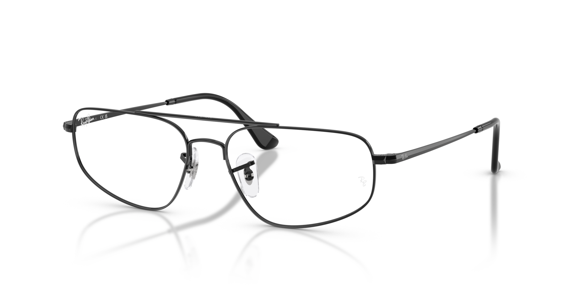 RB6550 Zwart MetaalEyeglass Frames van B24, Hoekweergave