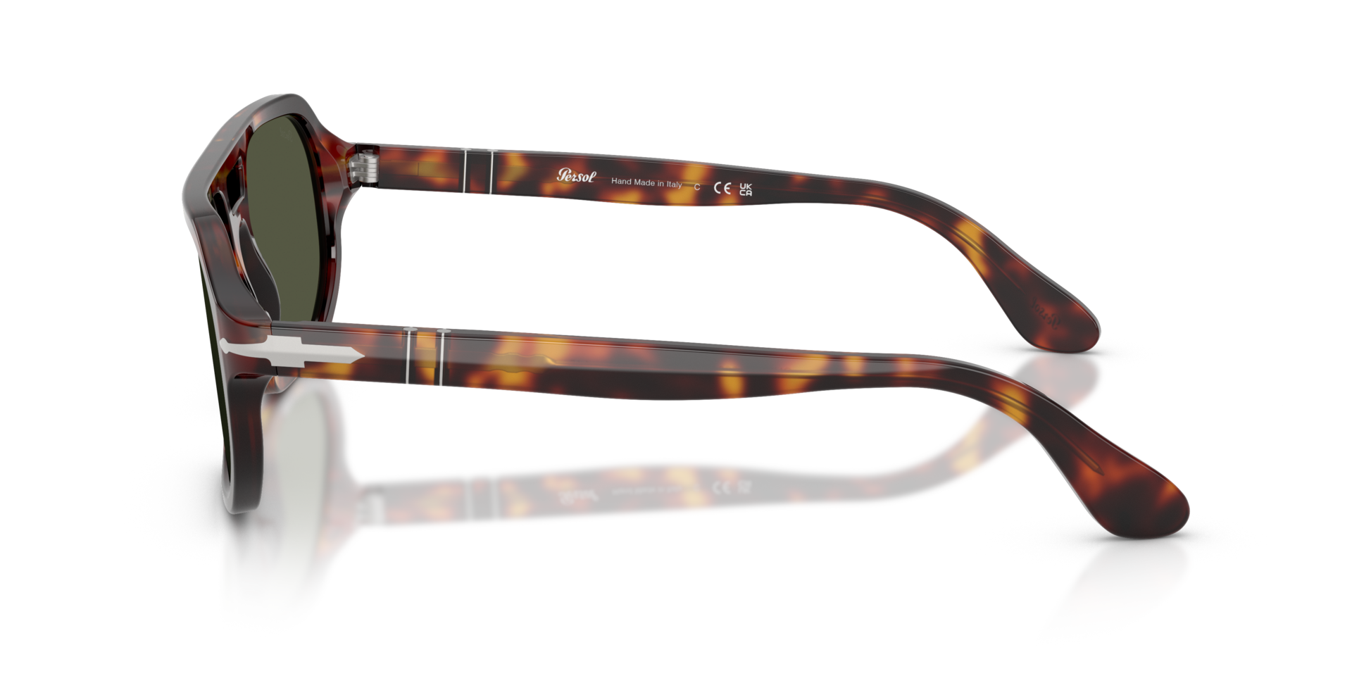 PO3393S Havana AcetaatSunglass Frames van B24, Zijaanzicht