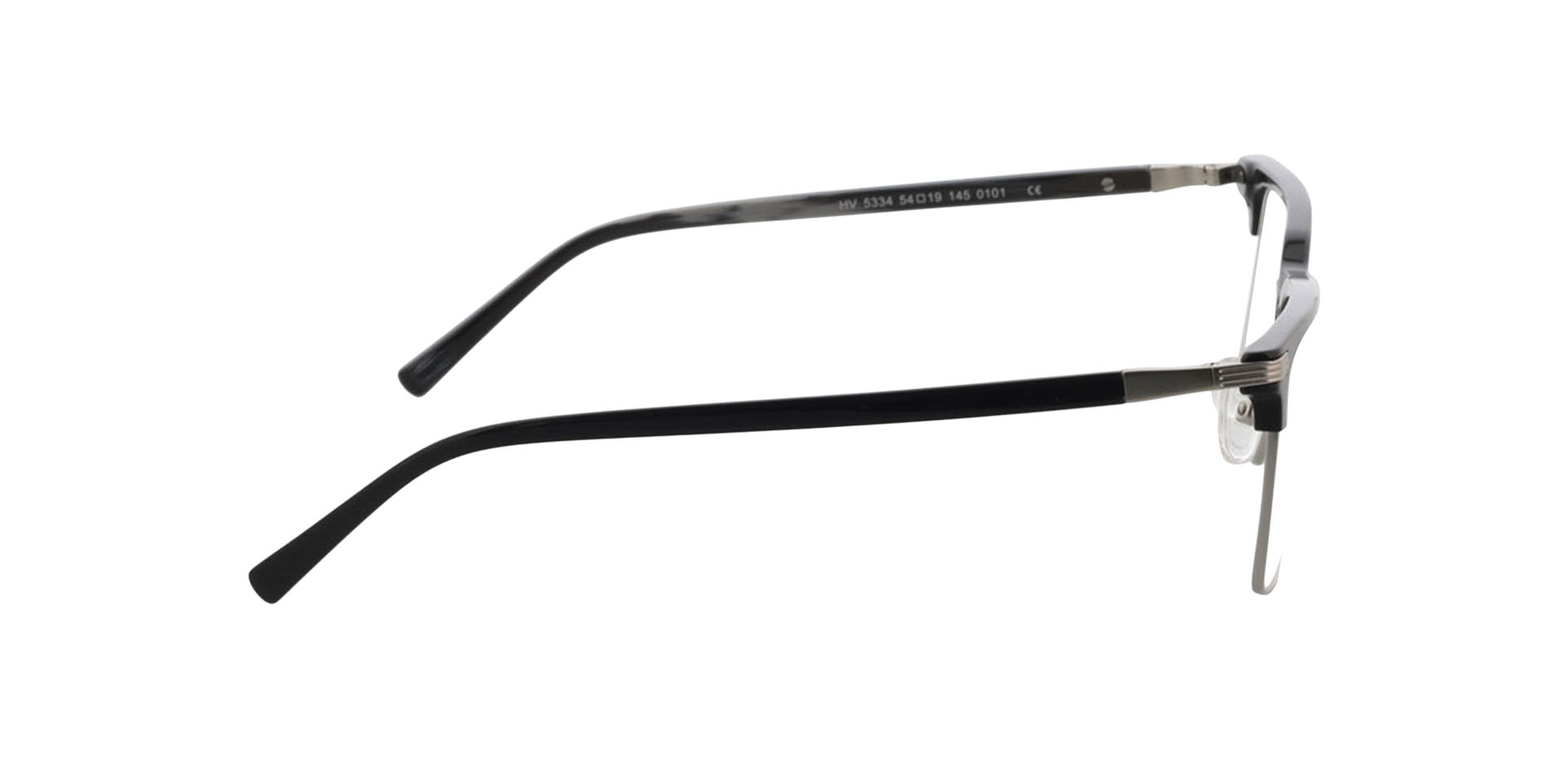Irvine Zwart MetaalEyeglass Frames van B24, Zijaanzicht