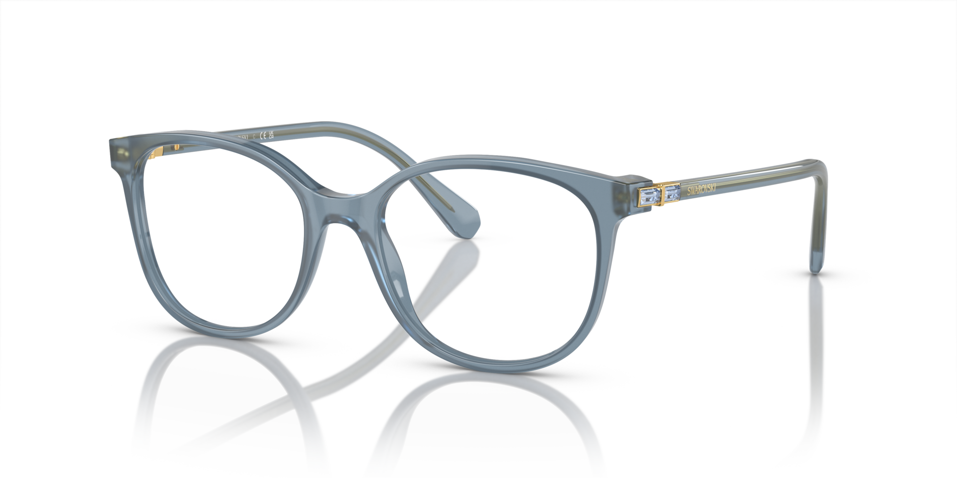 SK2002 Opaline Blue AcetatEyeglass Frames von B24, Dreiviertelansicht